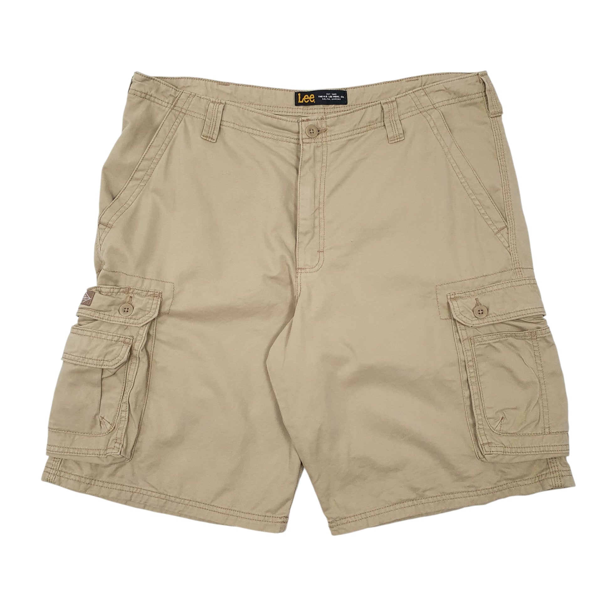 Mens Beige Lee  Cargo Shorts