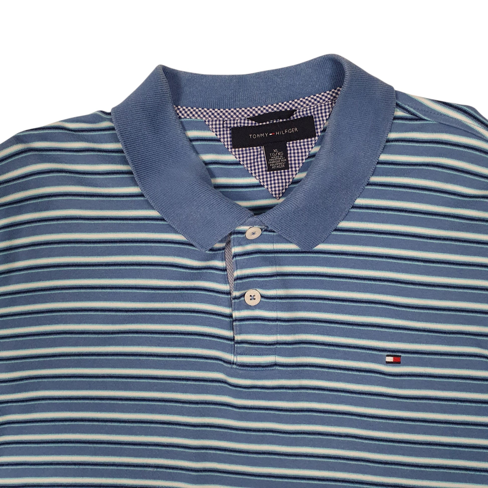 Mens Blue Tommy Hilfiger  Hoodie Polo Shirt