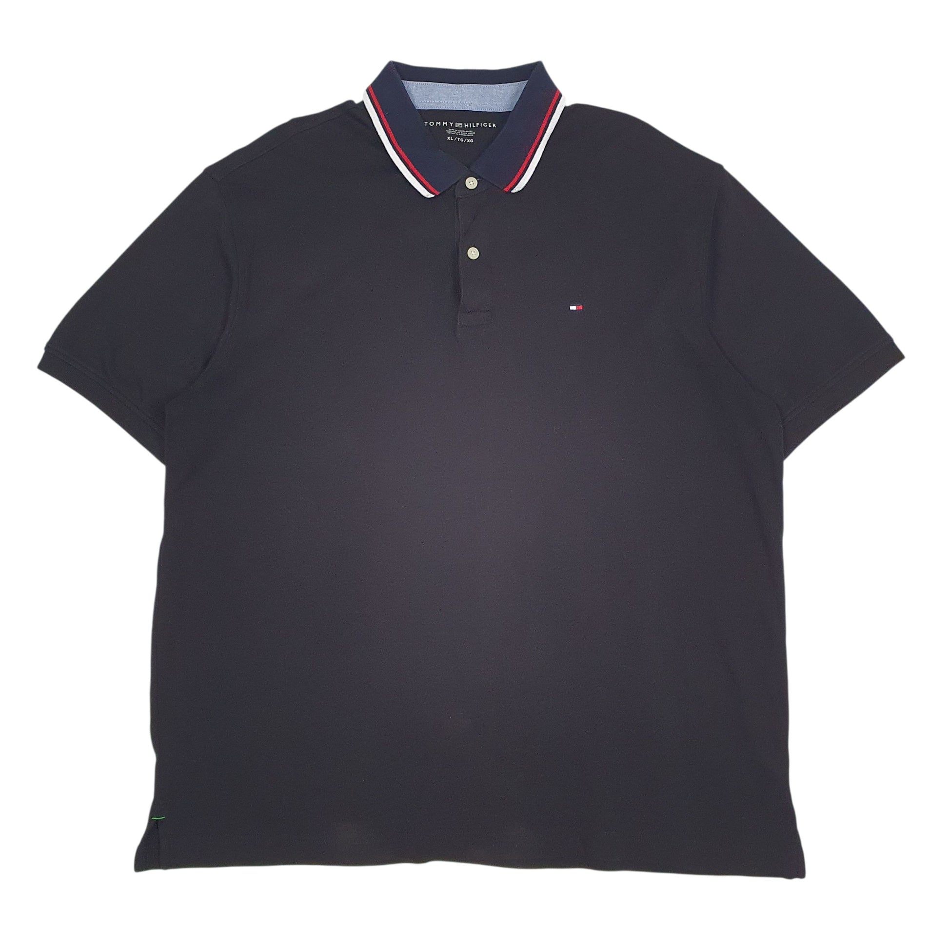 Mens Black Tommy Hilfiger  Short Sleeve Polo Shirt
