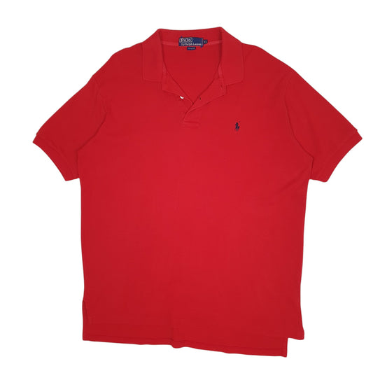 Mens Red Polo Ralph Lauren Vintage 90s Short Sleeve Polo Shirt