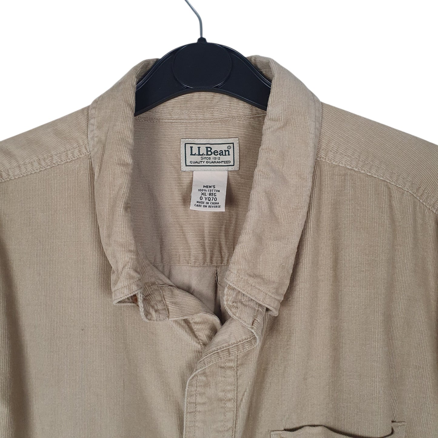 Mens Beige L.L.Bean Corduroy  Shirt