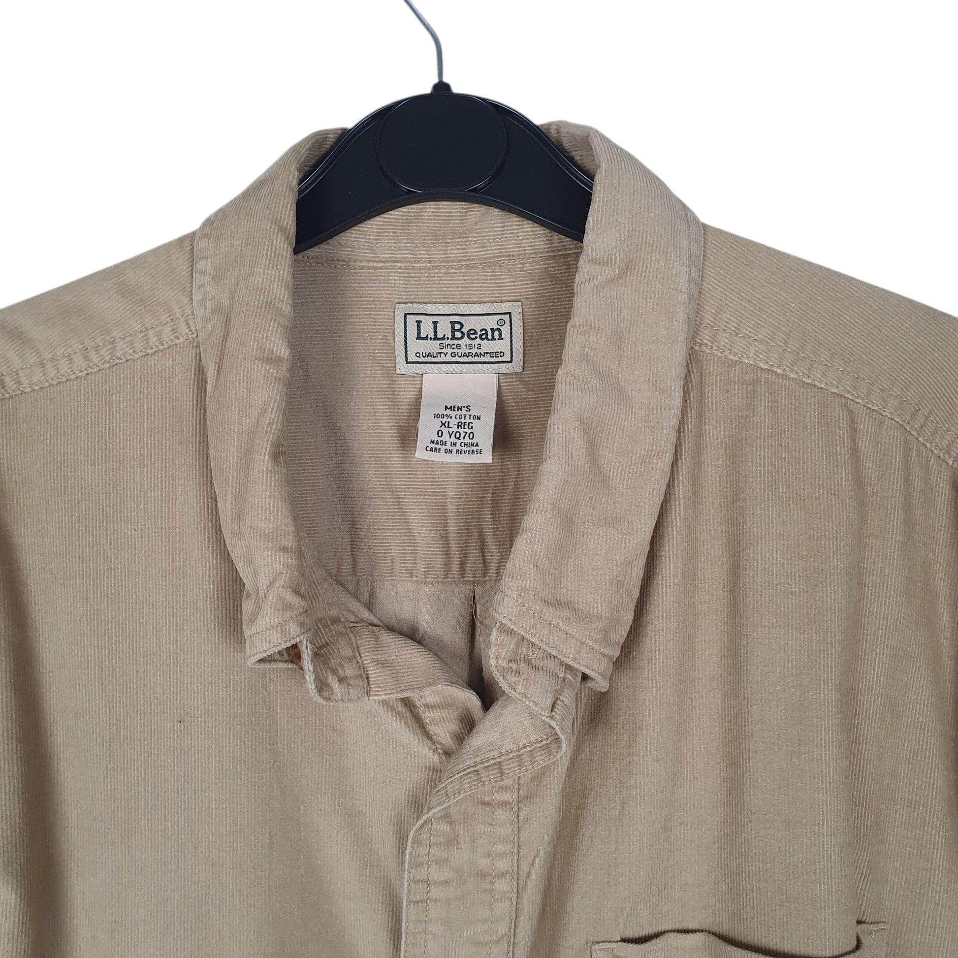 Mens Beige L.L.Bean Corduroy  Shirt