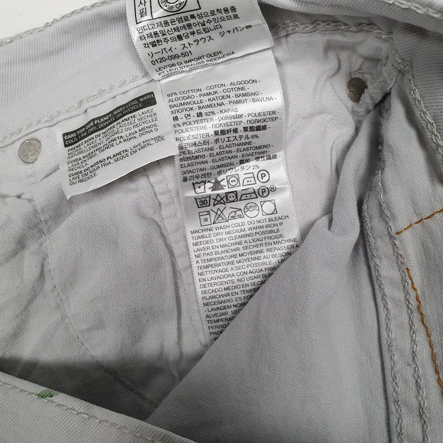 Mens Grey Levis 505 Stretch  Shorts