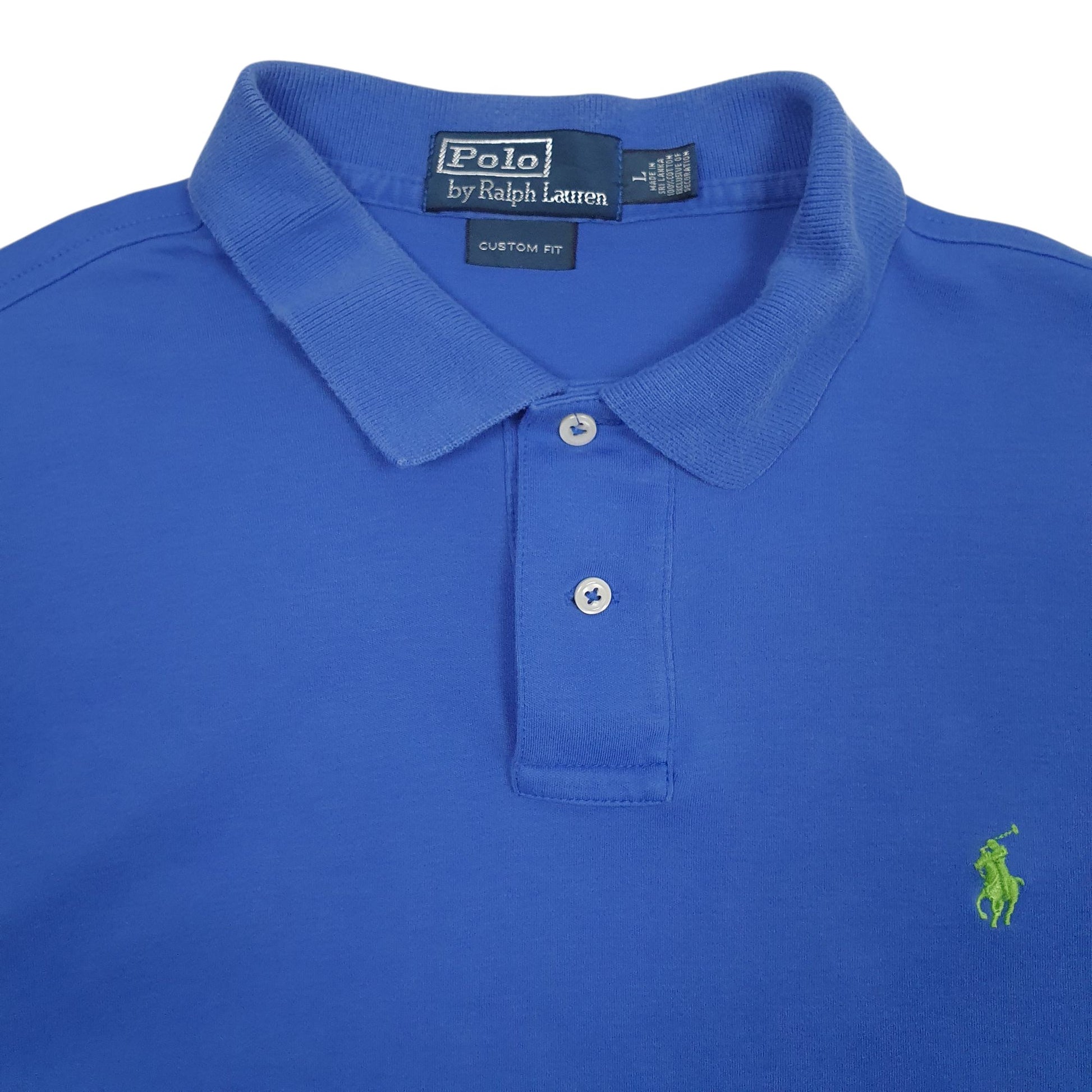 Mens Blue Polo Ralph Lauren Custom Fit  Polo Shirt