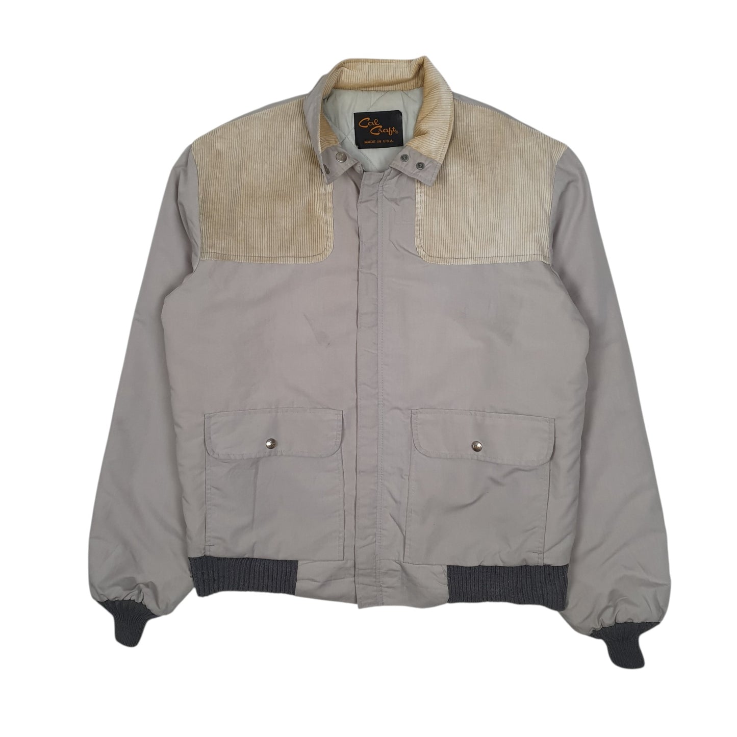 Mens Grey Cal Craft Vintage 90s Made In USA Western Cowboy  Coat