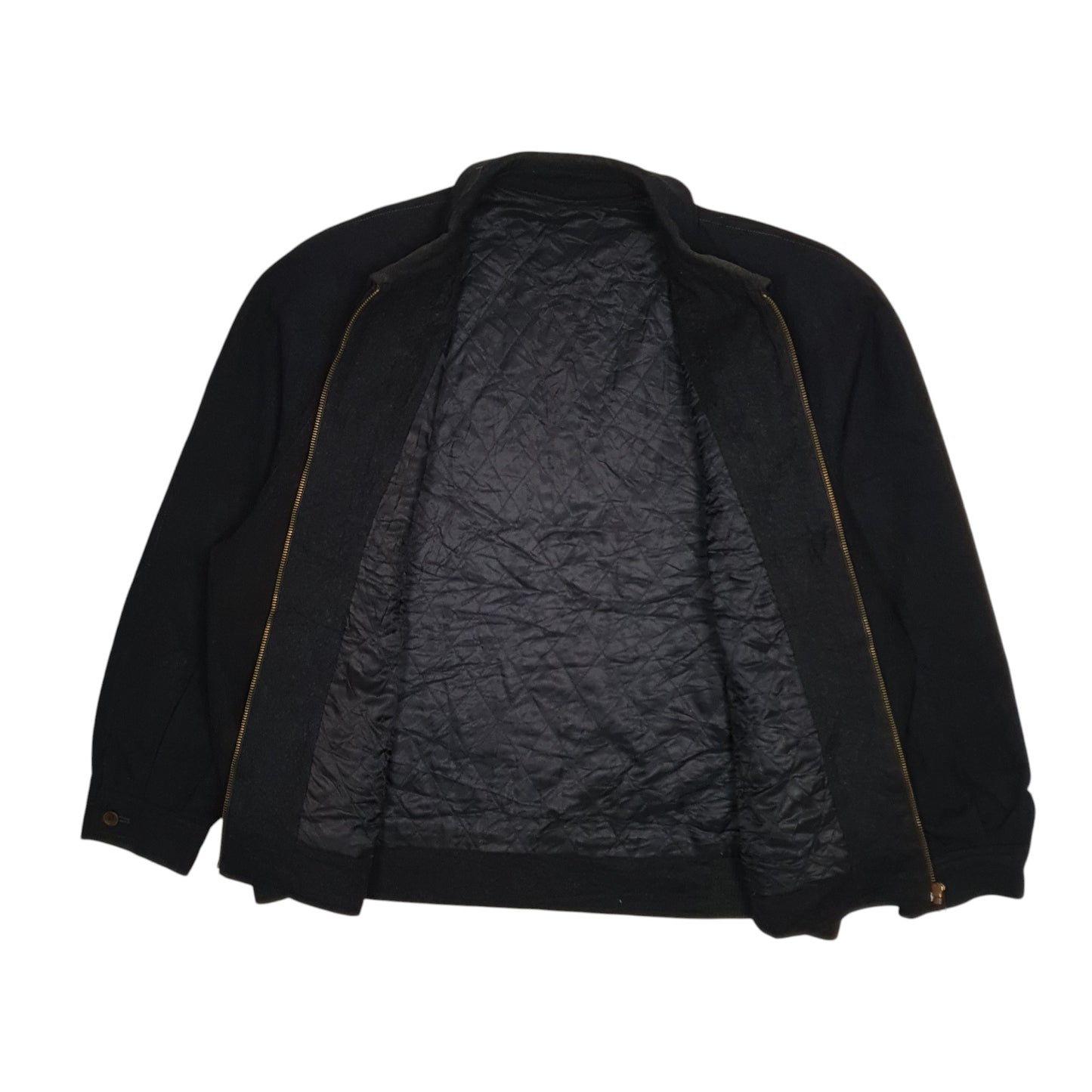 Mens Black Burberry Alpaca Bomber Harrington  Coat