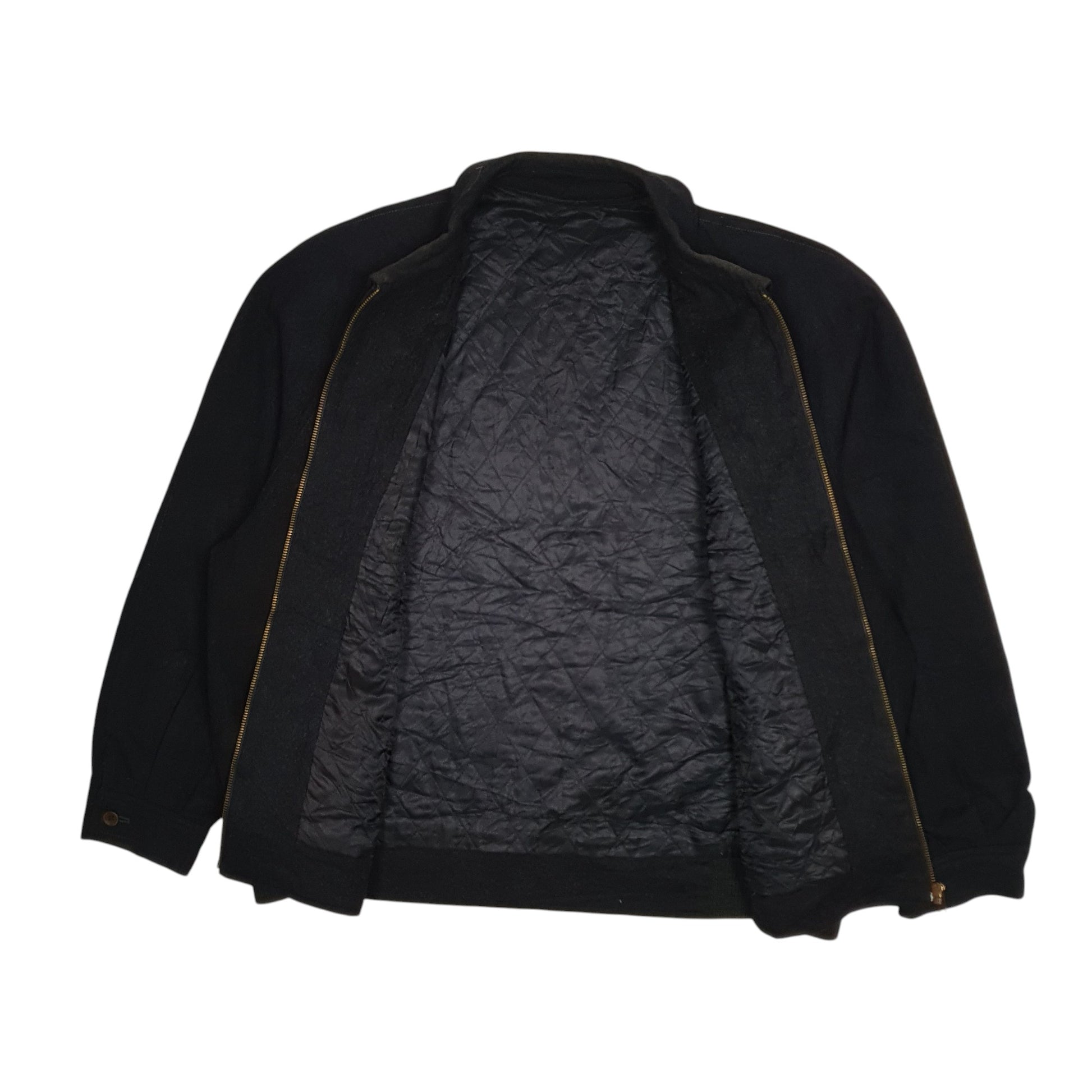 Mens Black Burberry Alpaca Bomber Harrington  Coat