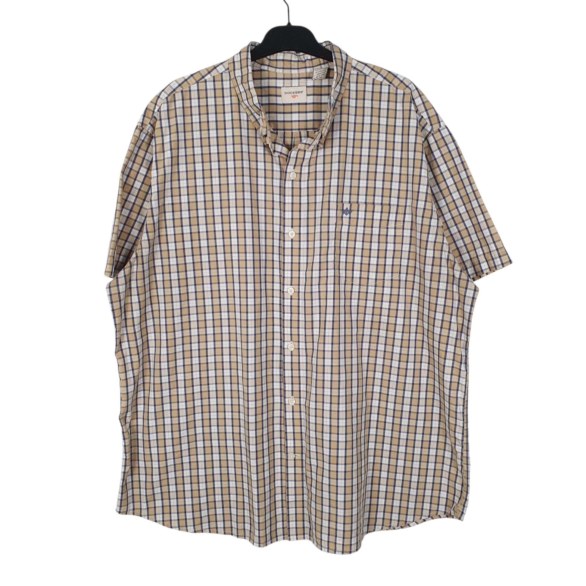 Mens Beige Dockers  Short Sleeve Shirt
