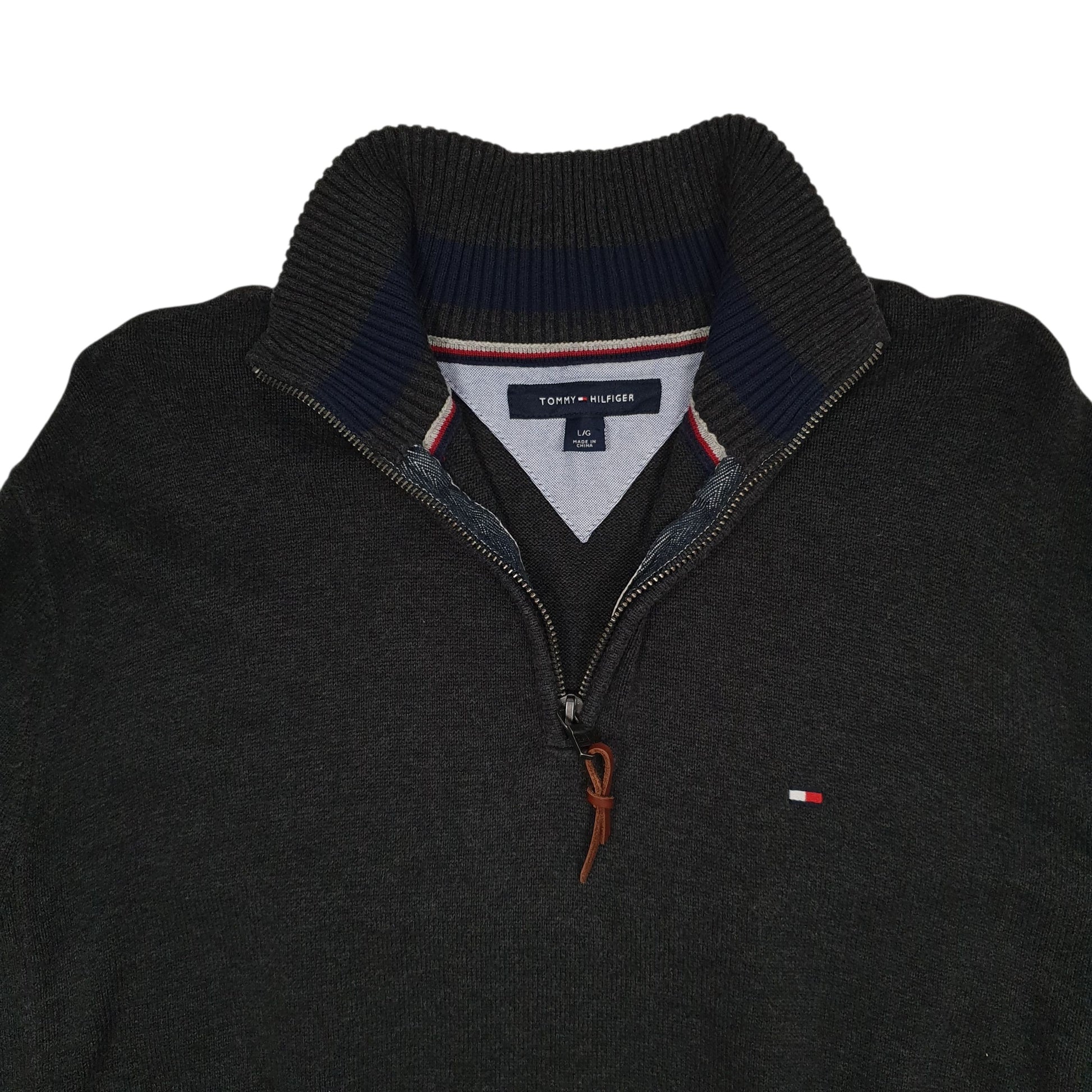 Mens Grey Tommy Hilfiger  Quarter Zip Jumper
