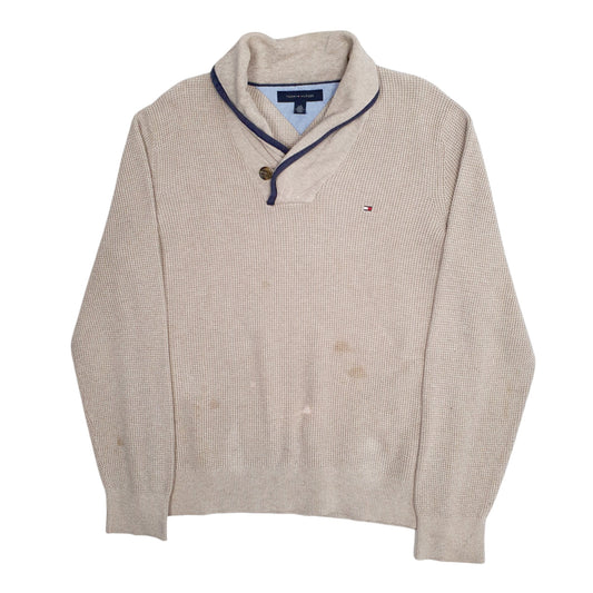Mens Beige Tommy Hilfiger  Shoal Neck Jumper