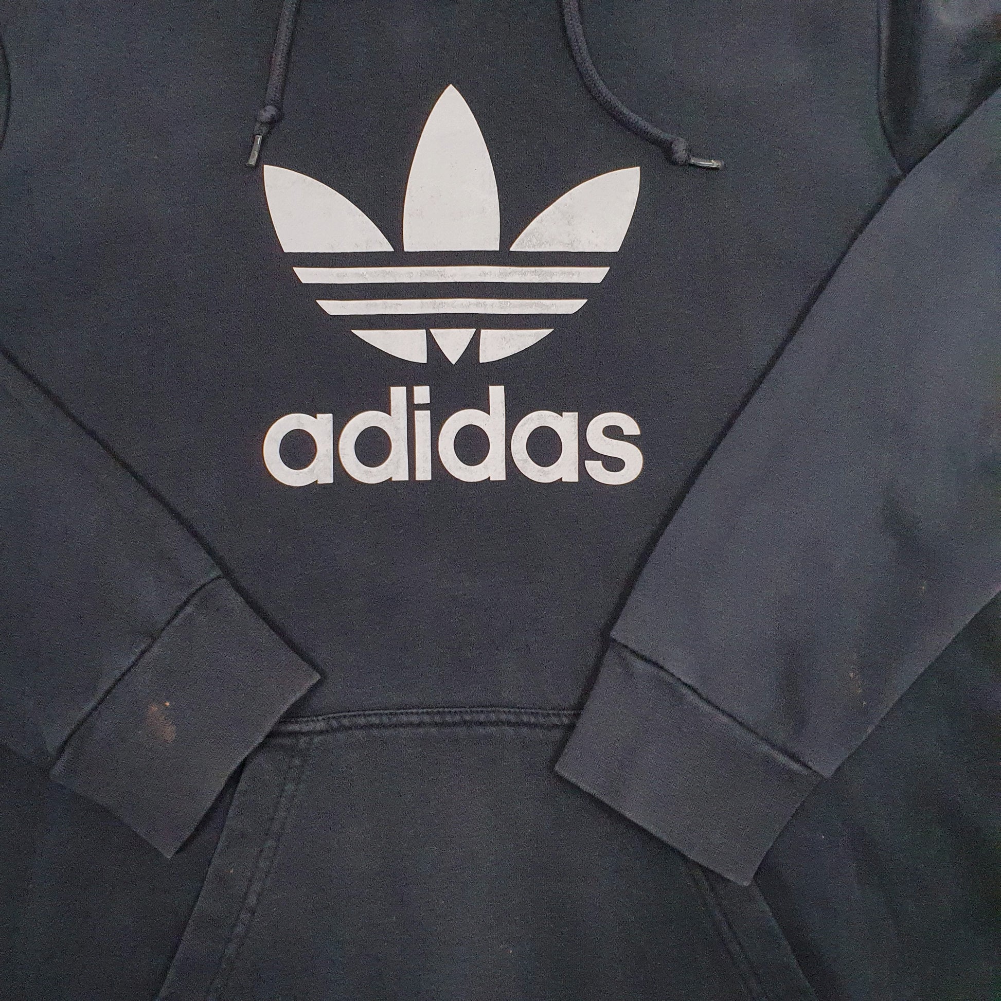 Mens Black Adidas Spellout Crewneck Jumper