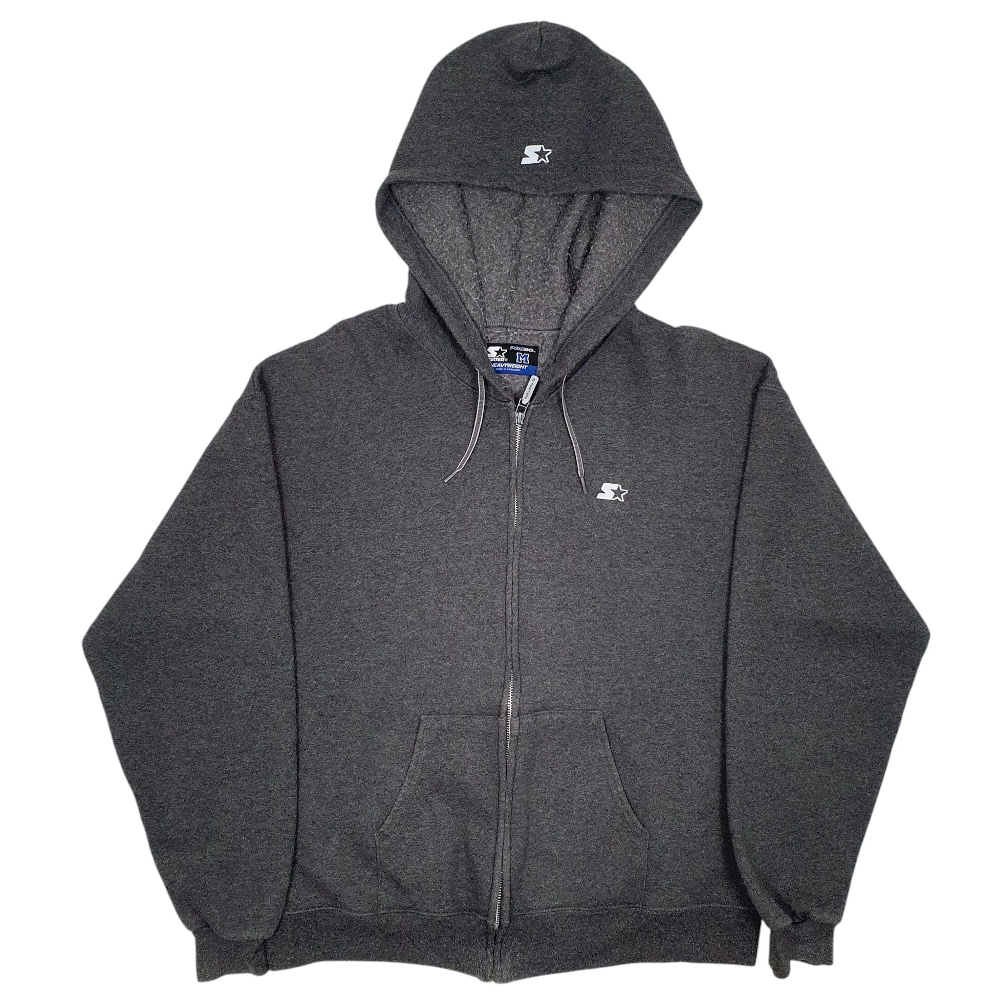 Mens Grey Starter Heavyweight Full Zip Jumper