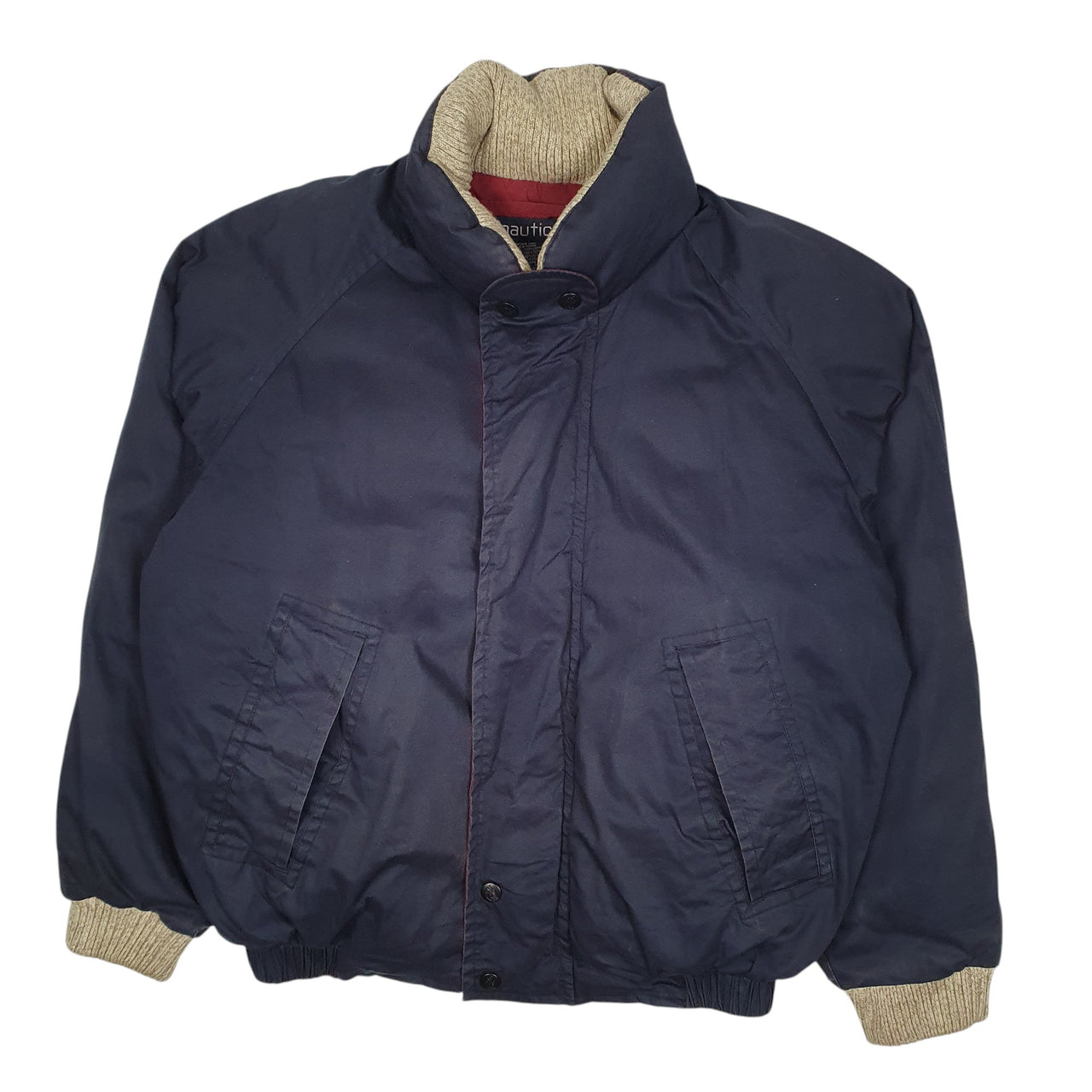 Mens Navy Nautica Vintage 90s Puffer  Coat