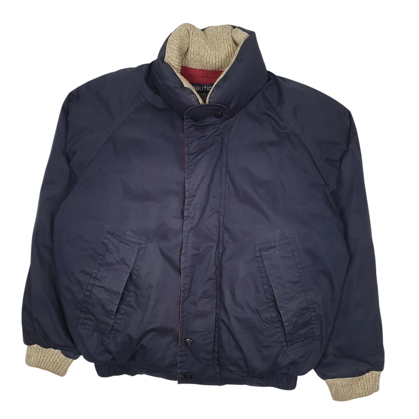 Mens Navy Nautica Vintage 90s Puffer  Coat