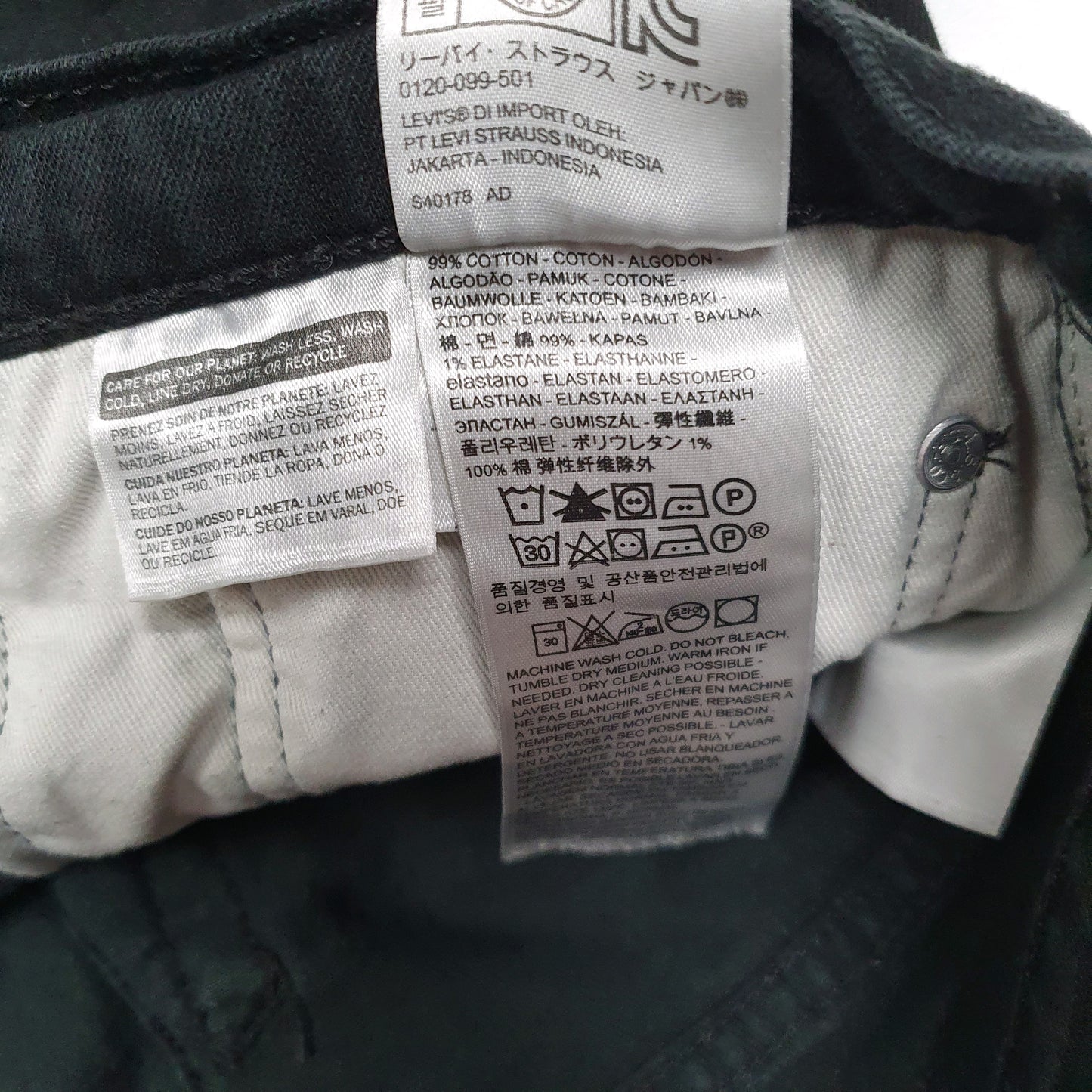 Mens Black Levis Stretch  Jeans