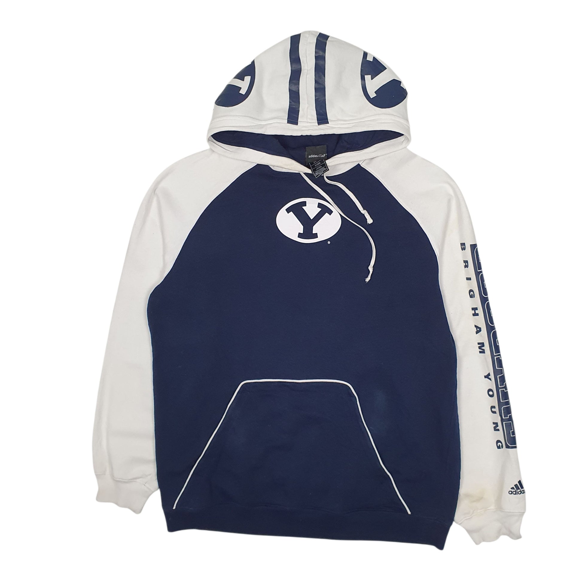 Mens Navy Adidas Brigham Cougars Hoodie Jumper