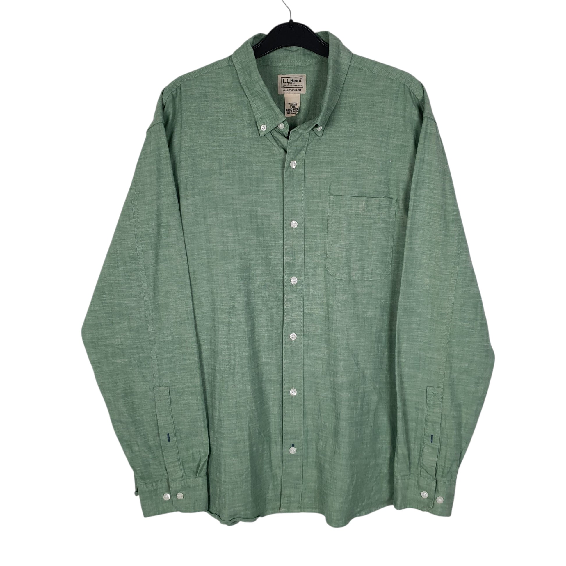 Mens Green L.L.Bean  Long Sleeve Shirt