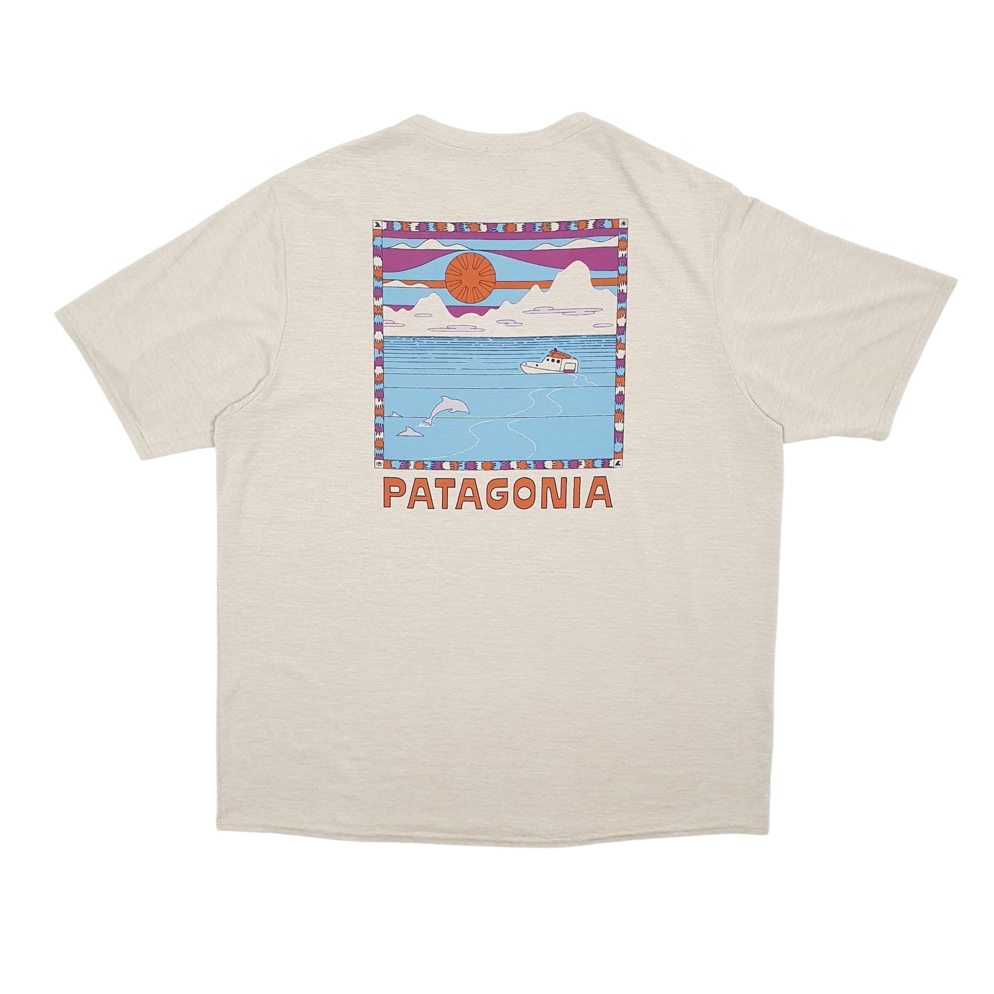 Mens Beige Patagonia Capilene  T Shirt