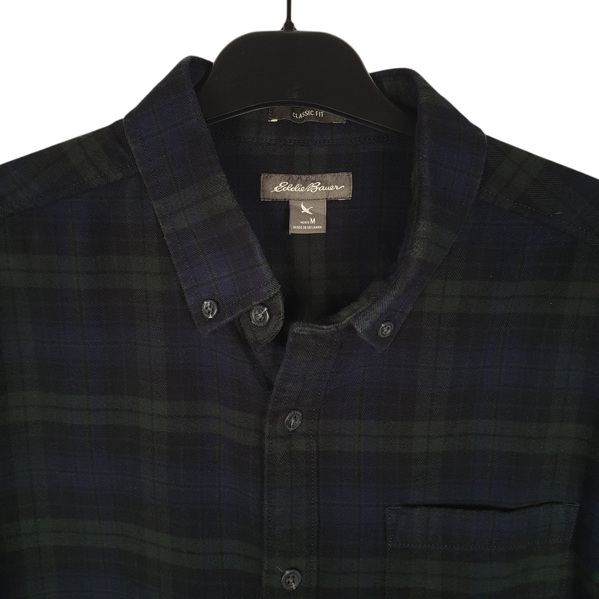 Mens Navy Eddie Bauer Thick Flannel  Shirt