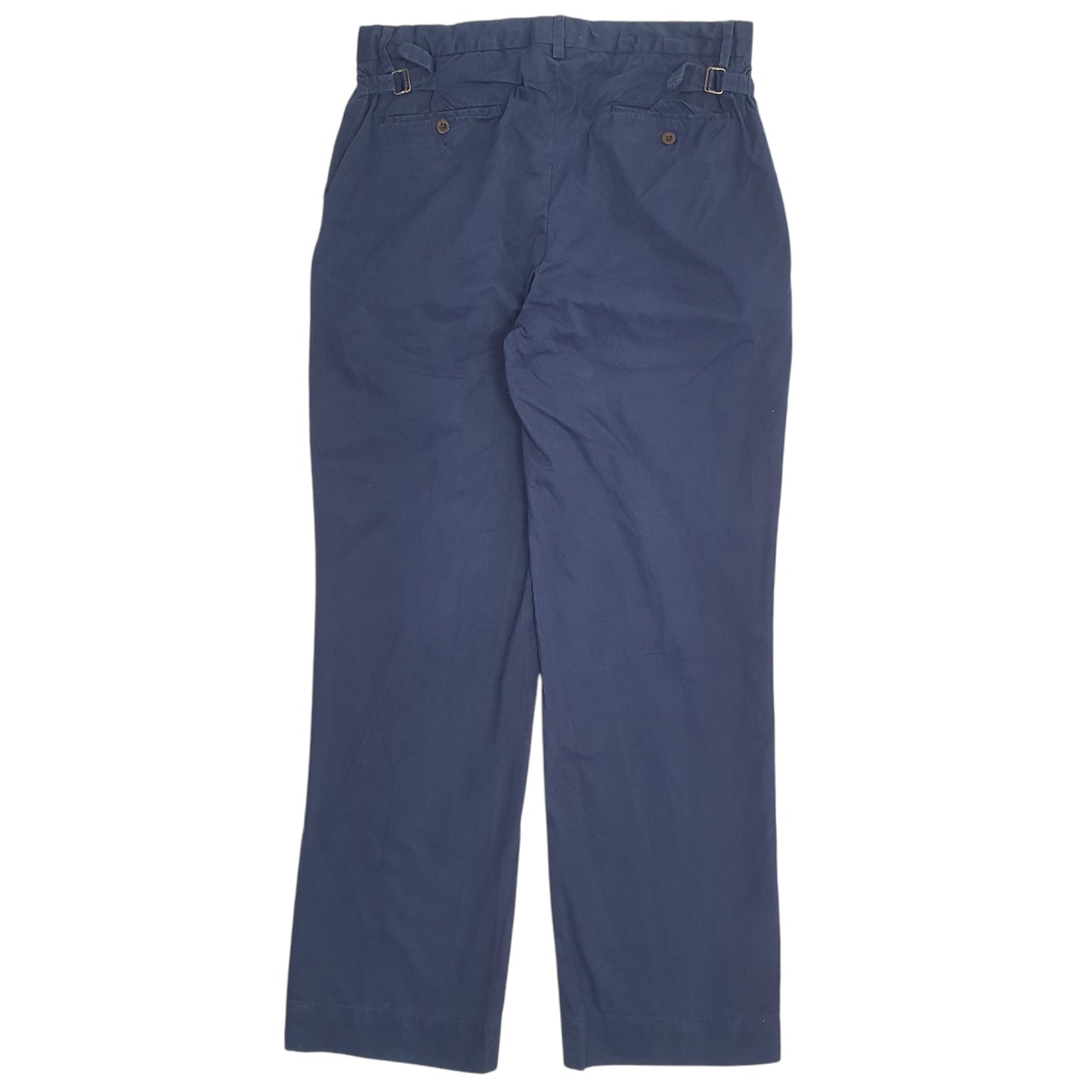 Mens Navy Polo Ralph Lauren Wide Leg Buckleback  Trousers