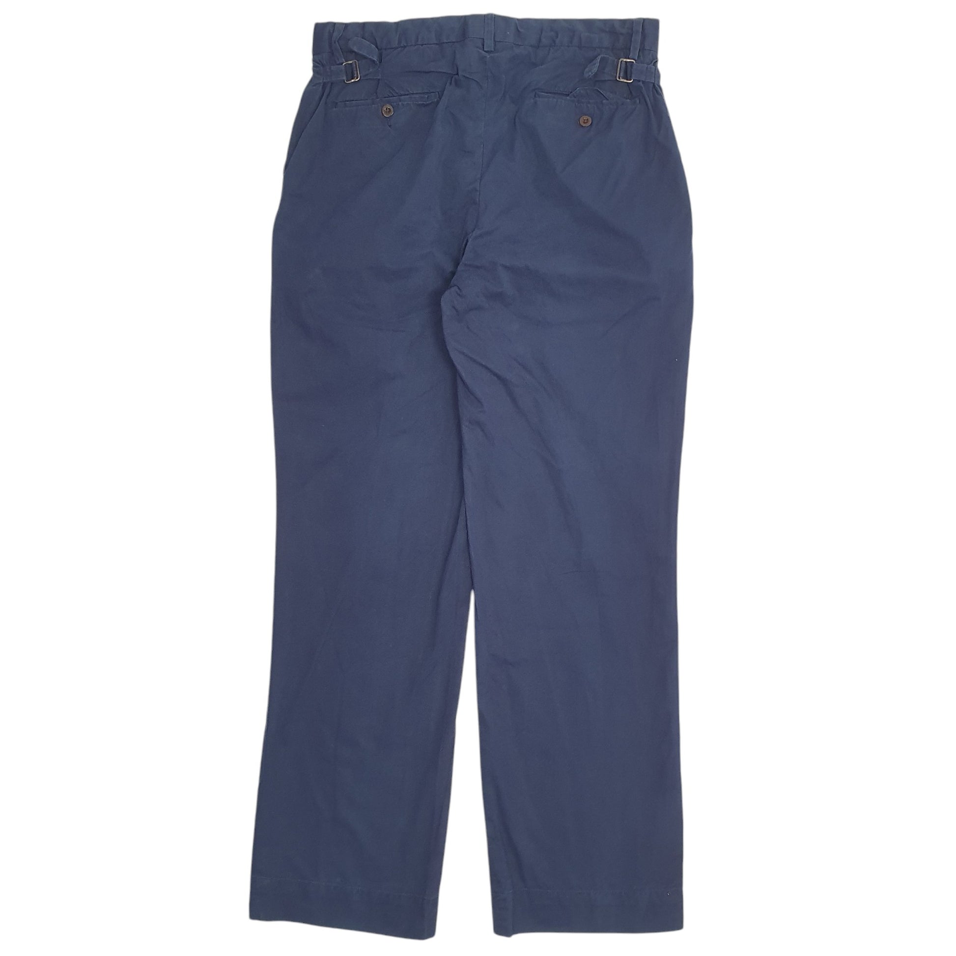 Mens Navy Polo Ralph Lauren Wide Leg Buckleback  Trousers