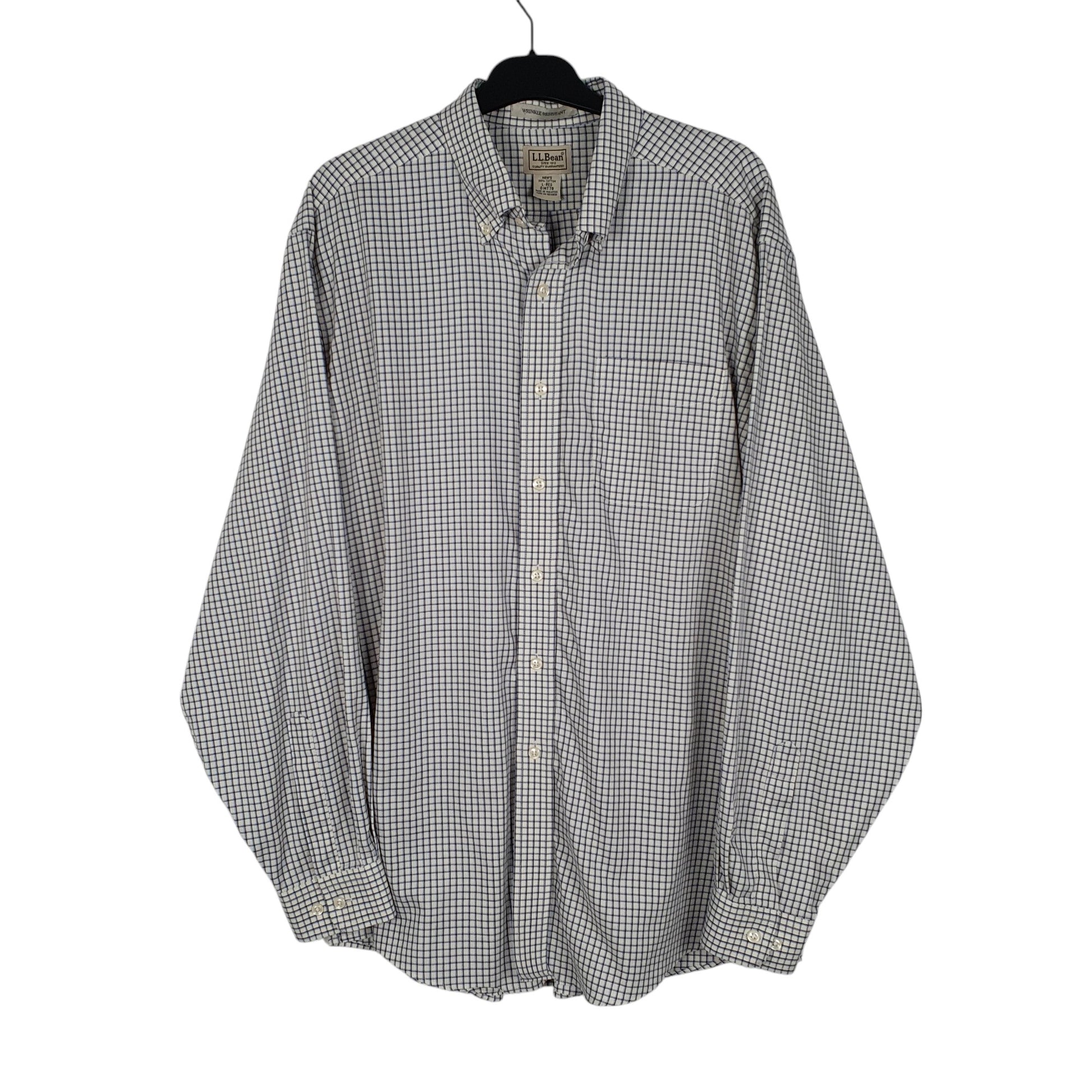 Mens White L.L.Bean  Long Sleeve Shirt