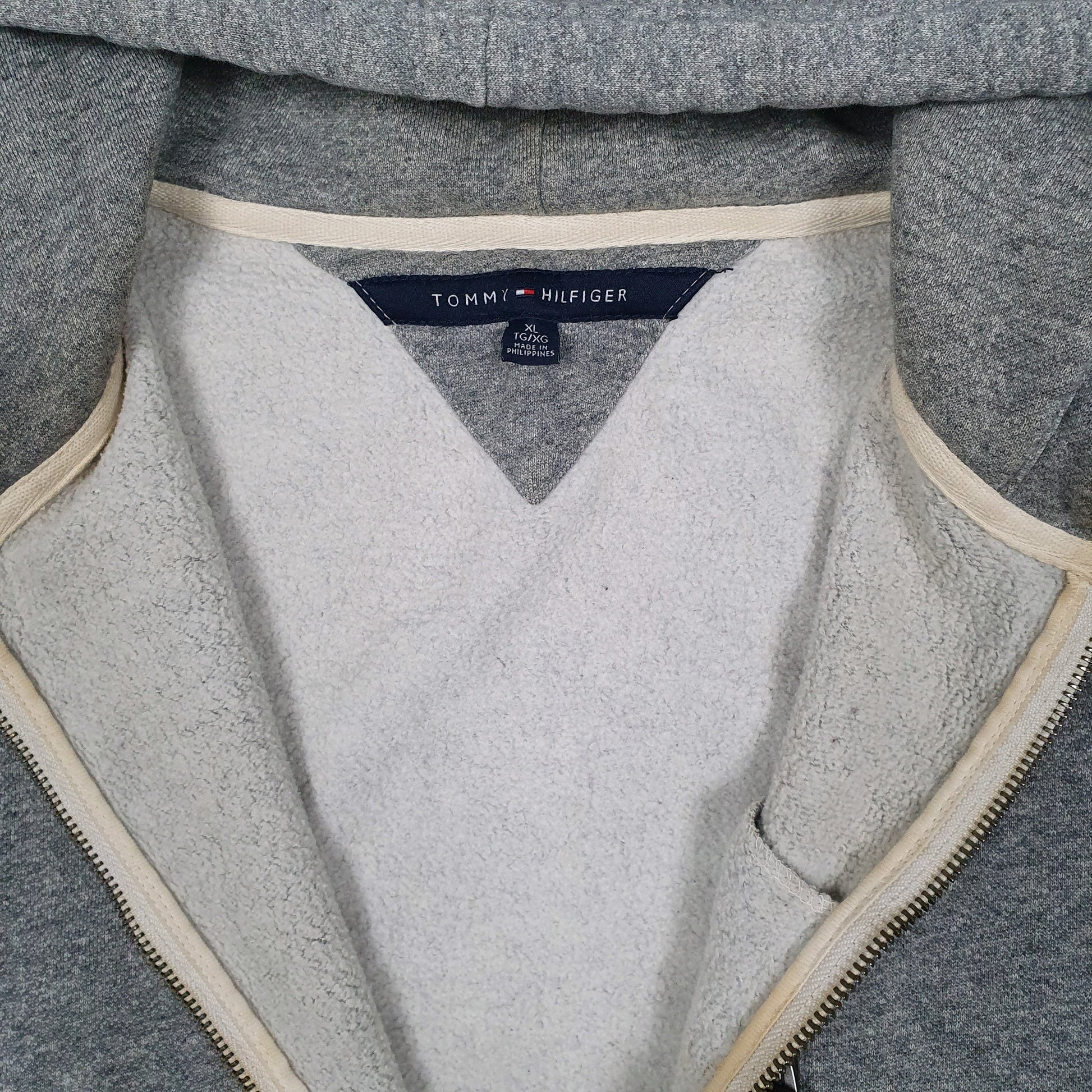 Mens Grey Tommy Hilfiger Hoodie Full Zip Jumper