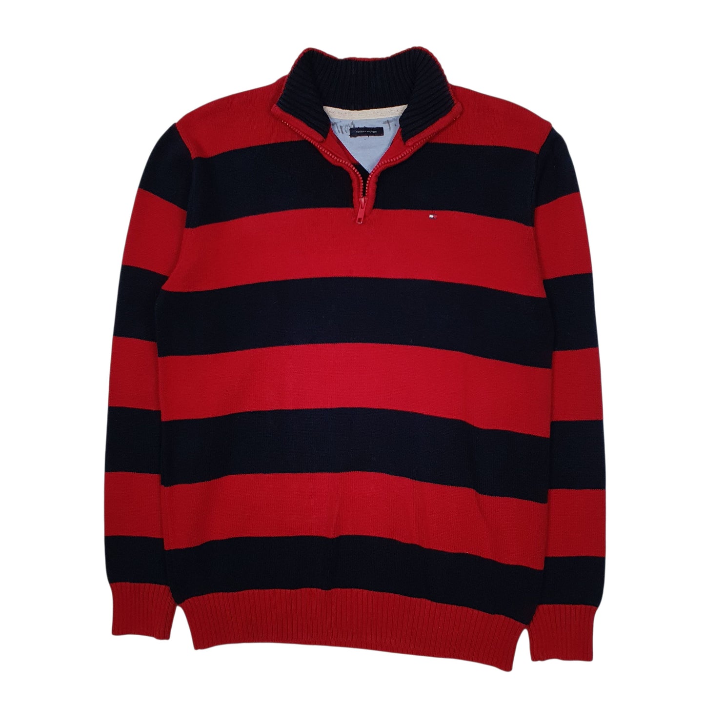 Mens Red Tommy Hilfiger  Quarter Zip Jumper