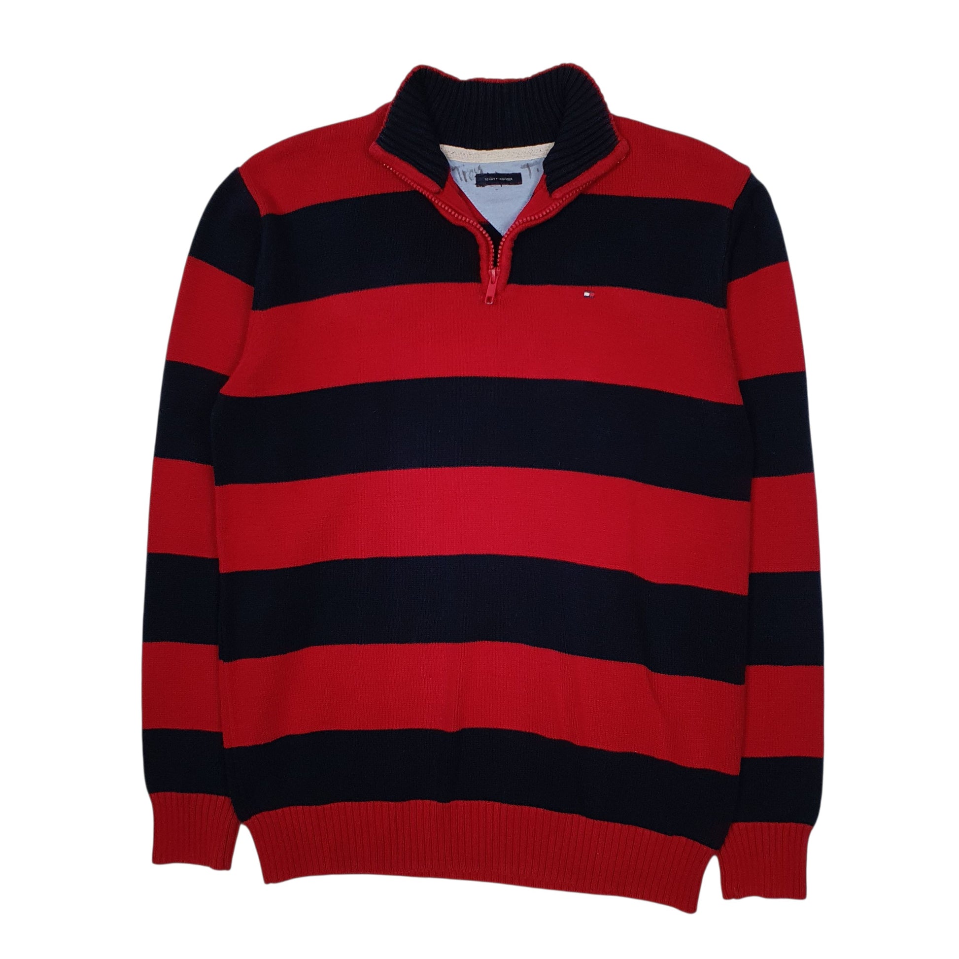 Mens Red Tommy Hilfiger  Quarter Zip Jumper