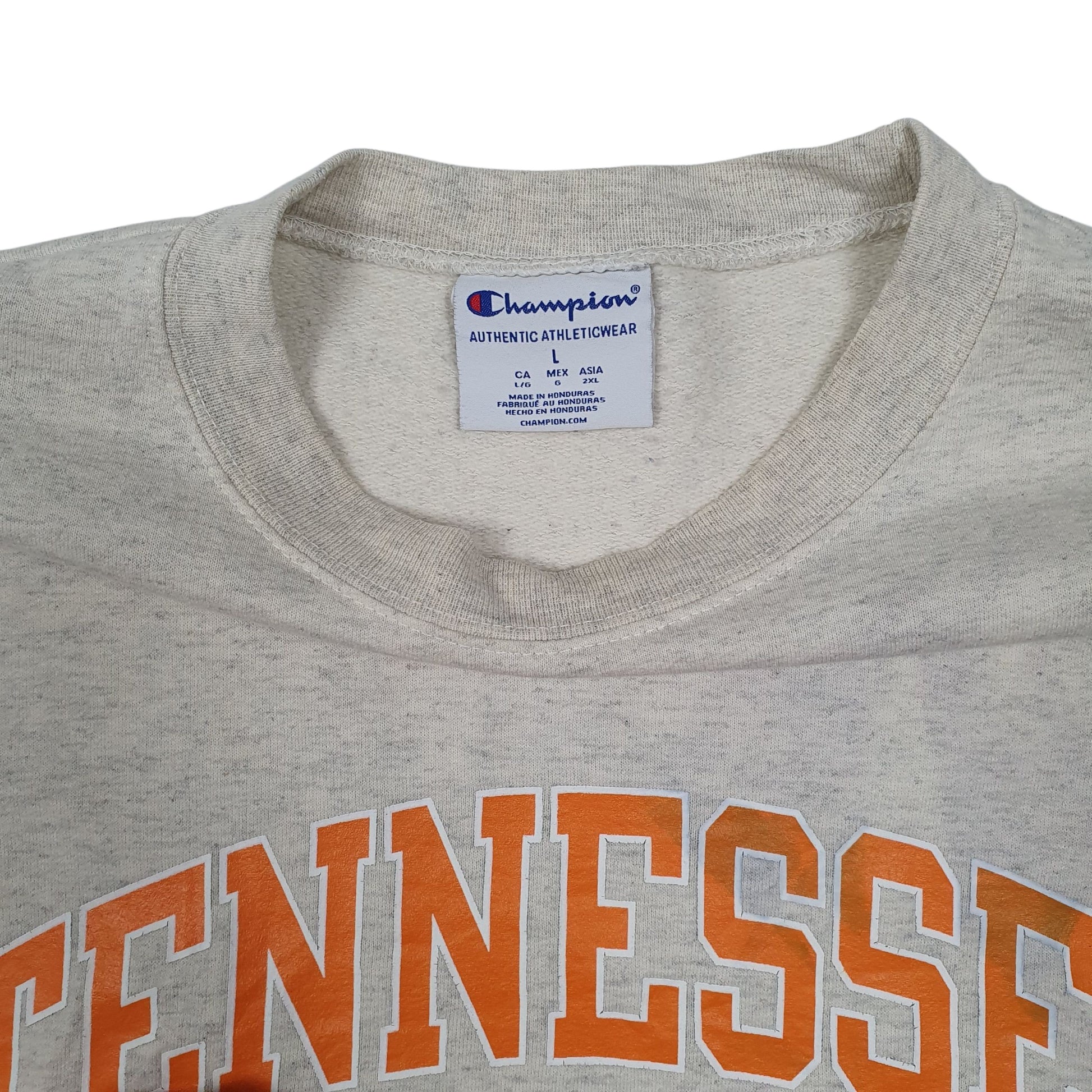 Mens Cream Champion Tennessee Crewneck Jumper