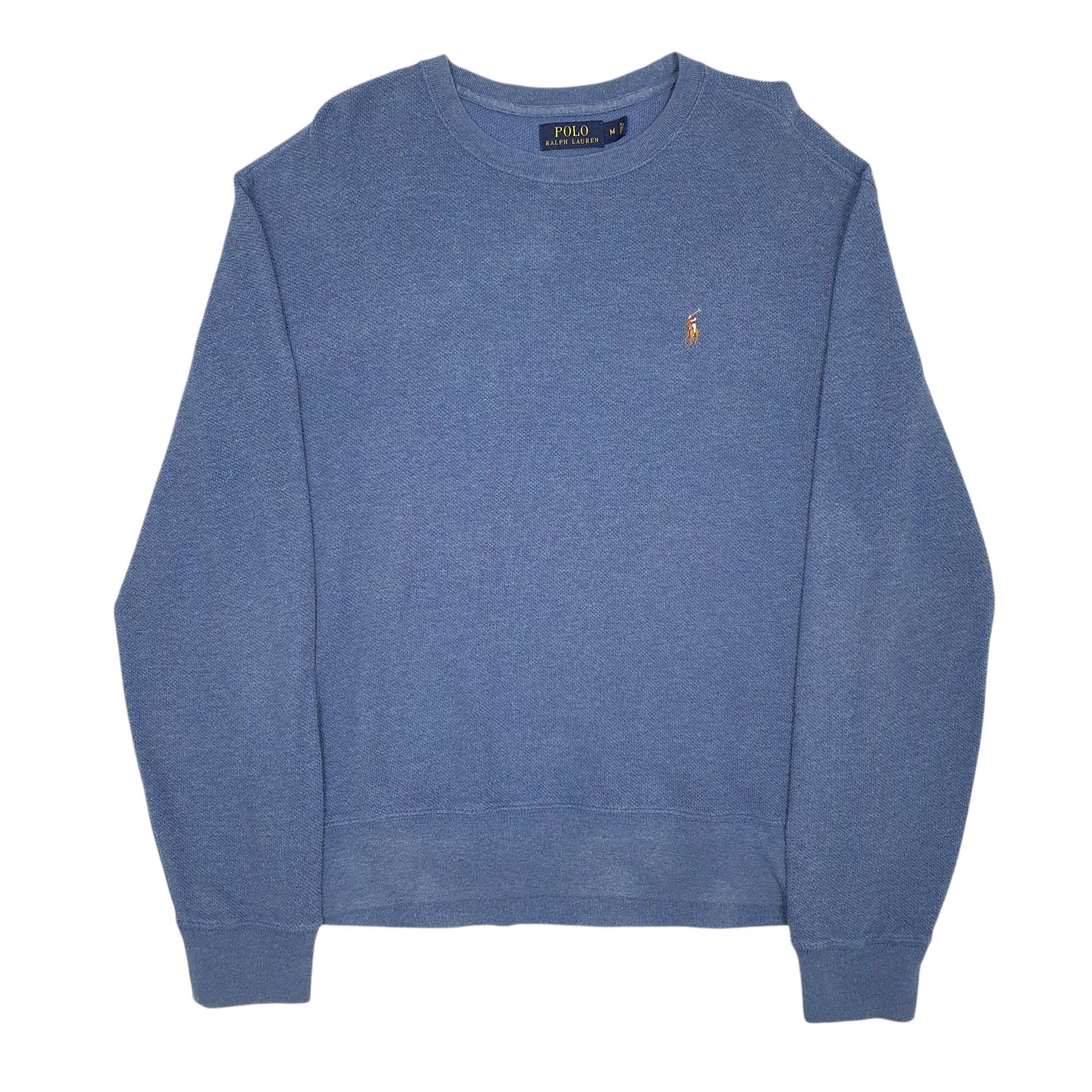 Mens Blue Polo Ralph Lauren Pima Cotton Crewneck Jumper