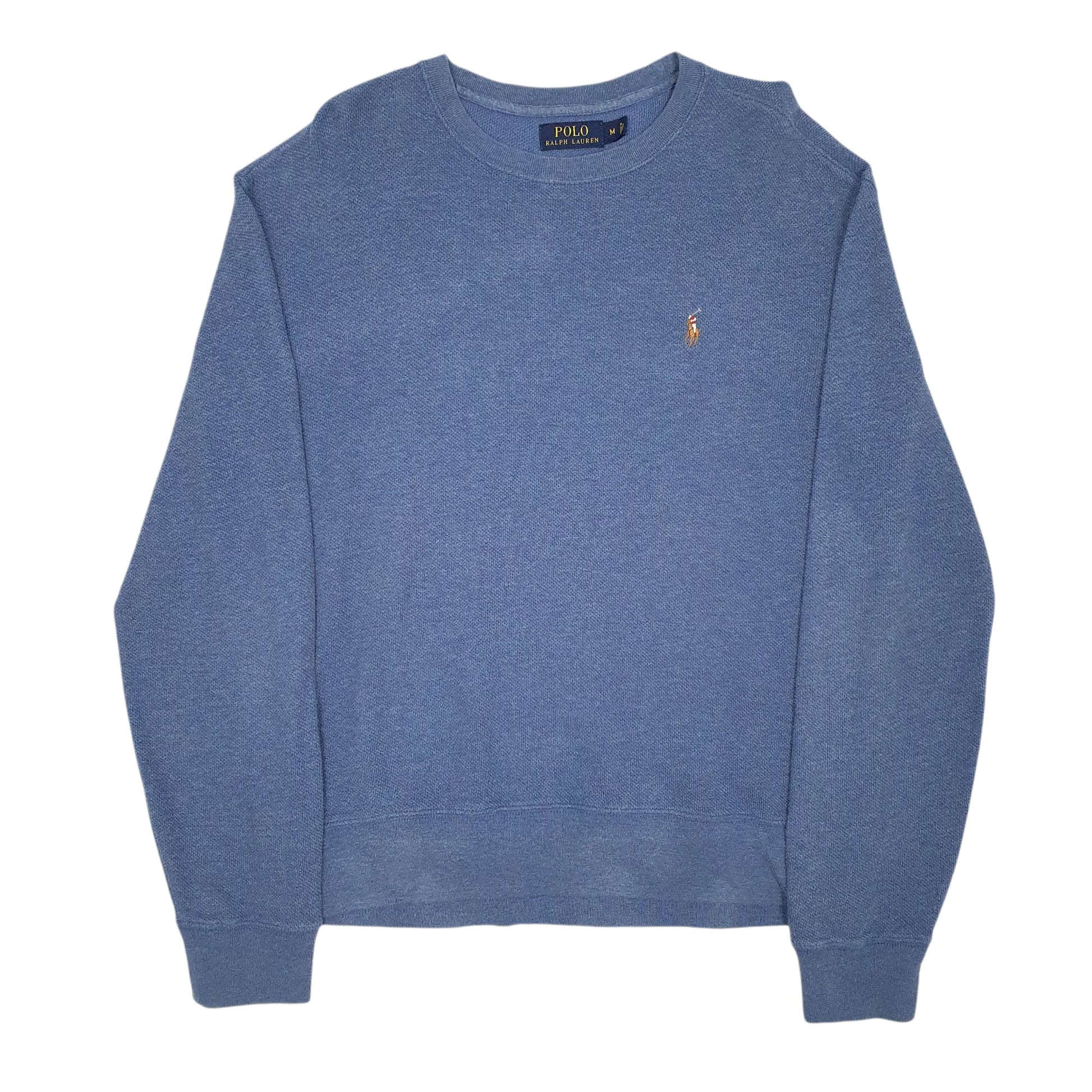 Mens Blue Polo Ralph Lauren Pima Cotton Crewneck Jumper