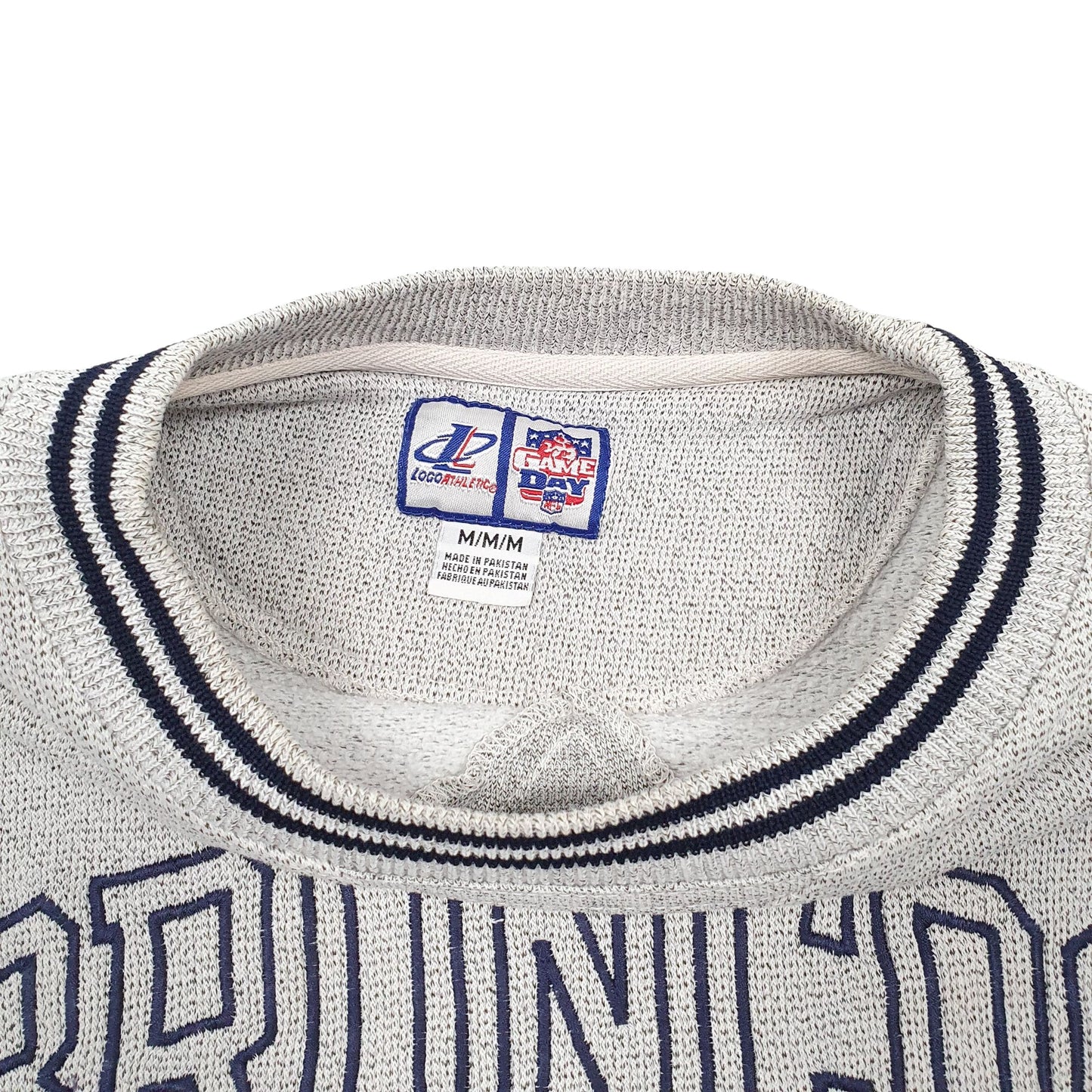 Mens Grey Logo Athletic NFL Denver Broncos Vintage 90s Crewneck Jumper