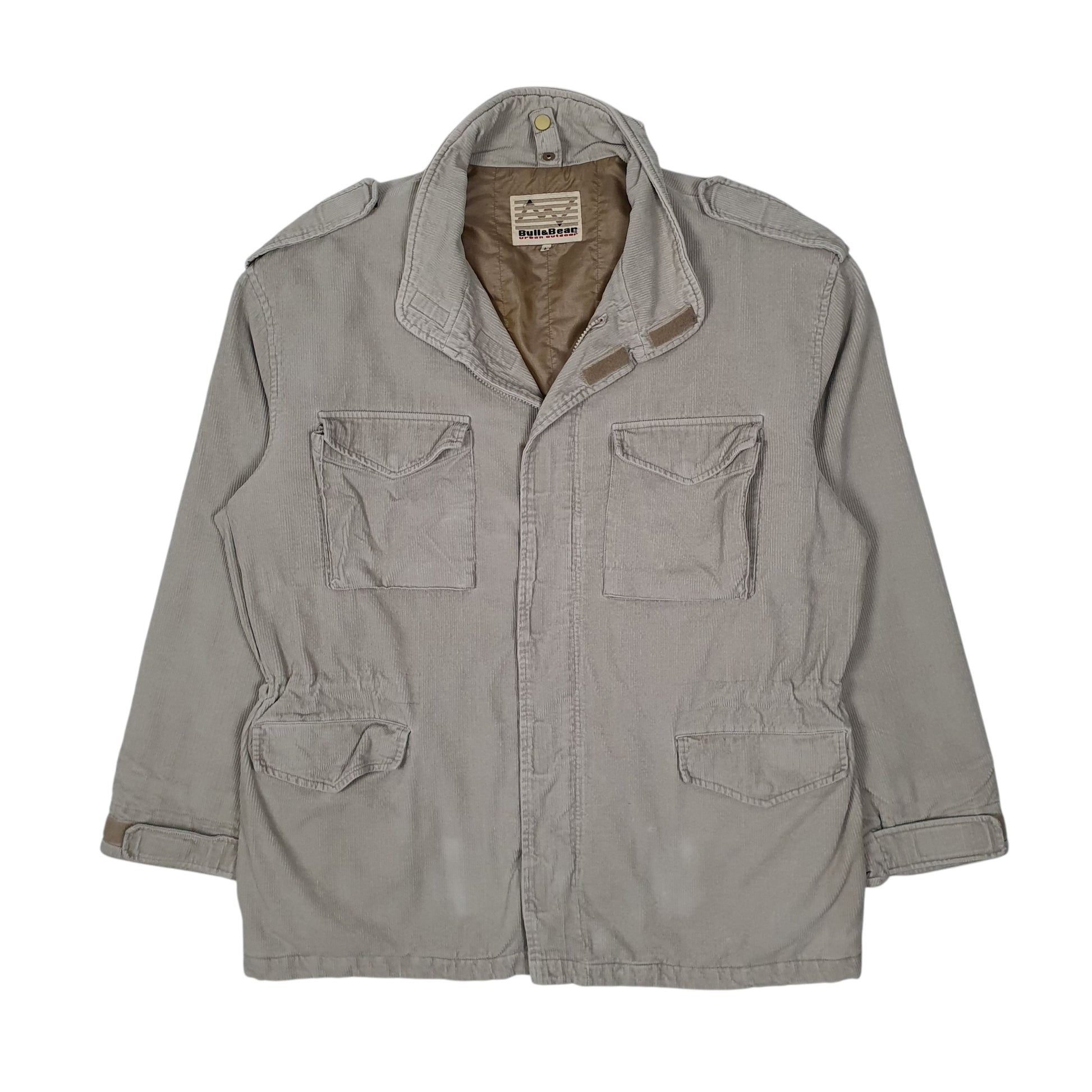 Mens Grey Bull & Bear Corduroy Field Hunting  Coat