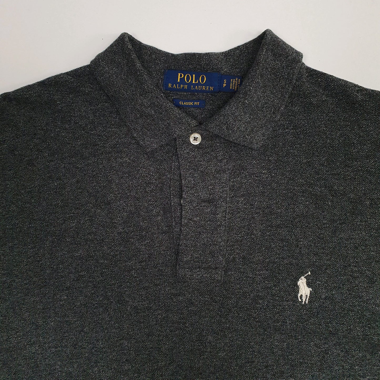 Mens Grey Polo Ralph Lauren Classic Fit  Polo Shirt