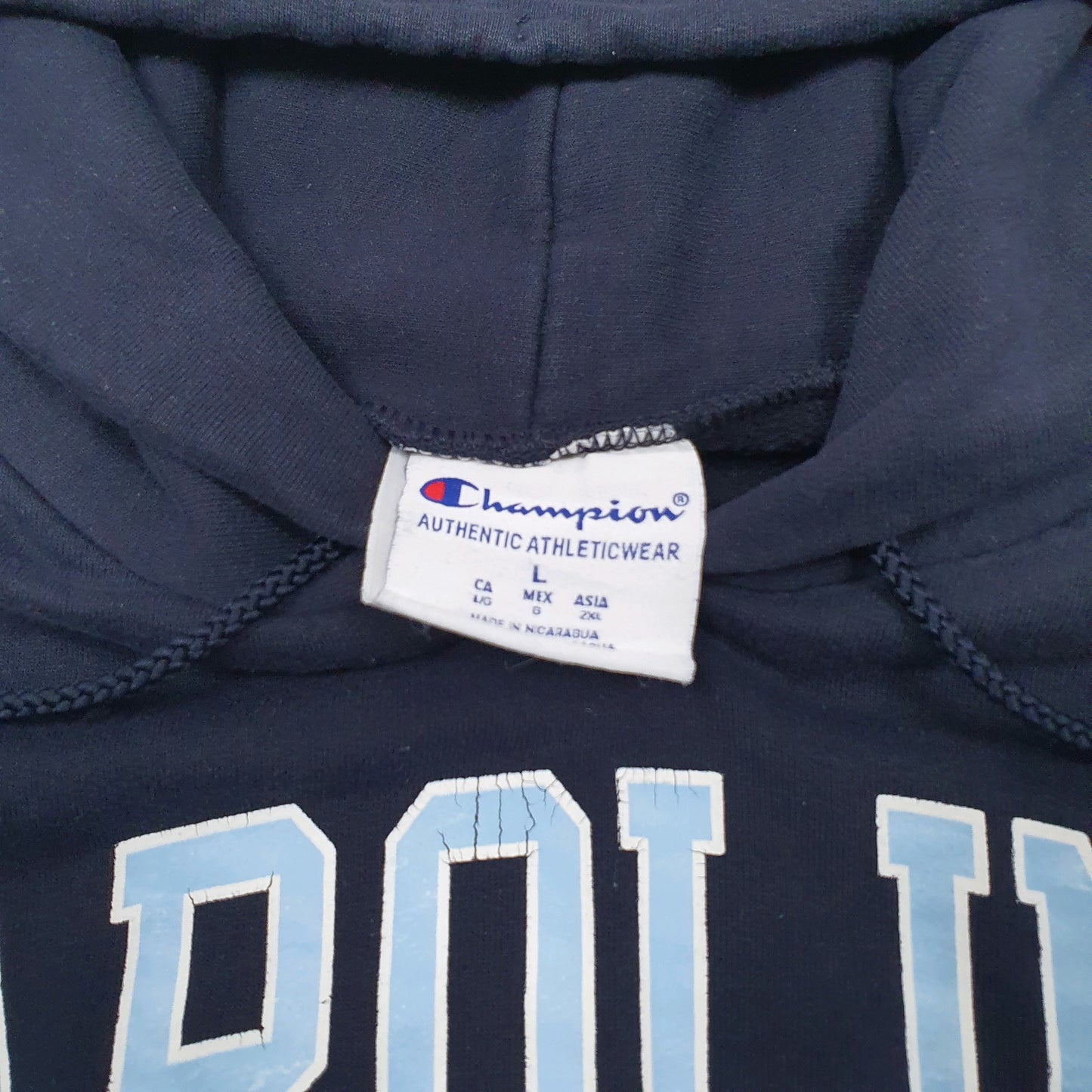 Mens Navy Champion Carolina Hoodie Jumper