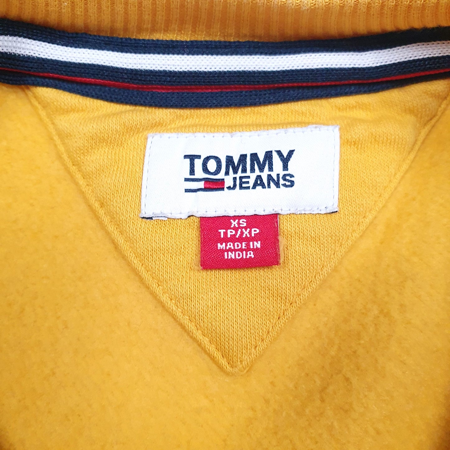 Mens Yellow Tommy Hilfiger Spellout Crewneck Jumper