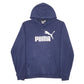 Mens Navy Puma Spellout Hoodie Jumper