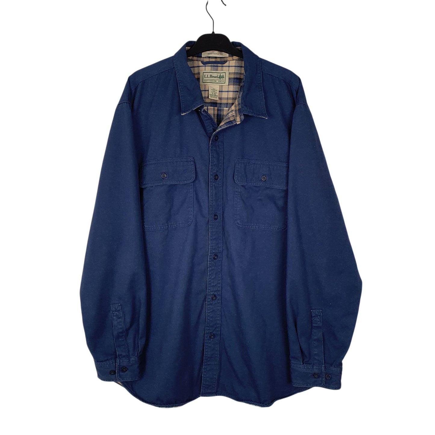 Mens Navy L.L.Bean Thick Shacket Jacket Long Sleeve Shirt