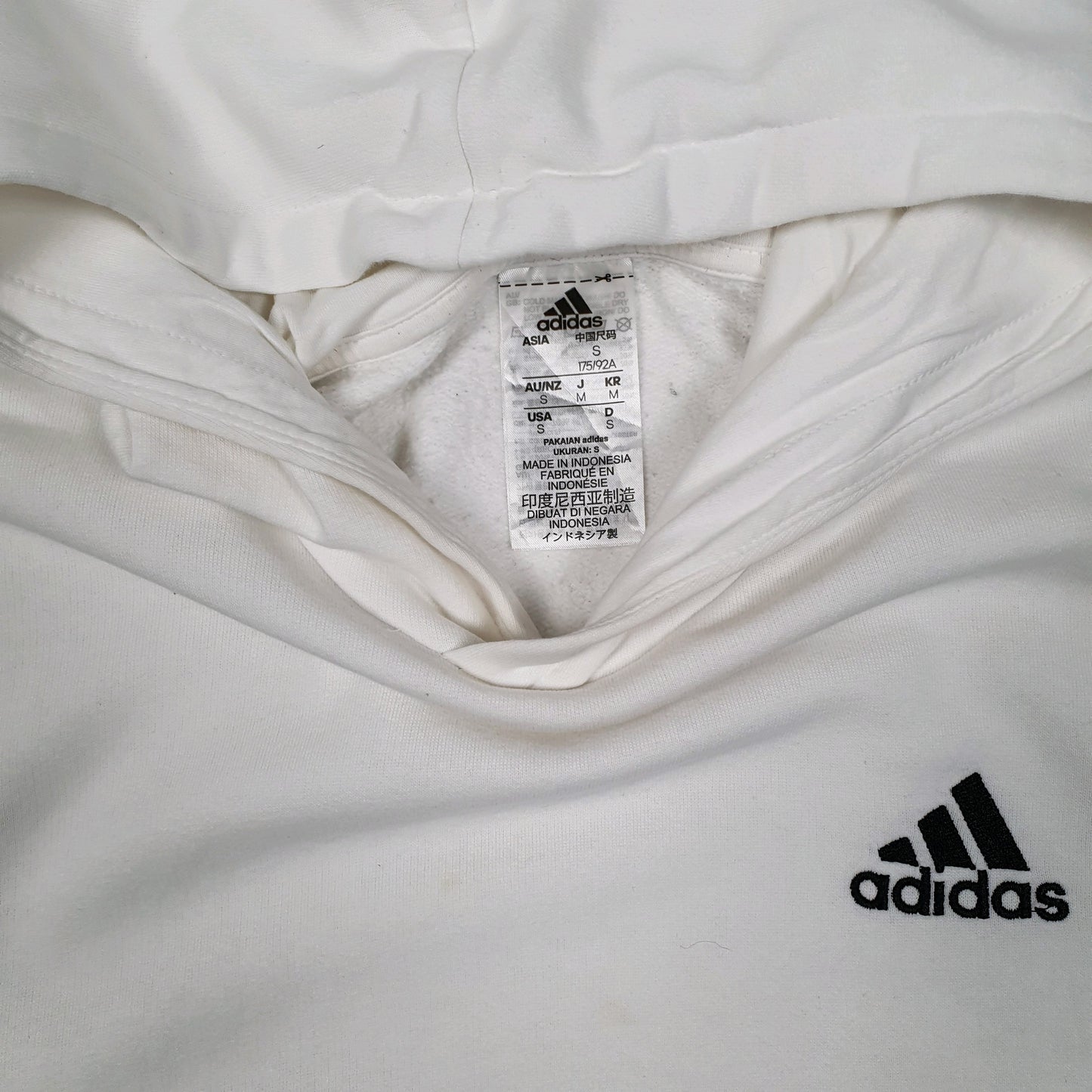 Mens White Adidas  Hoodie Jumper
