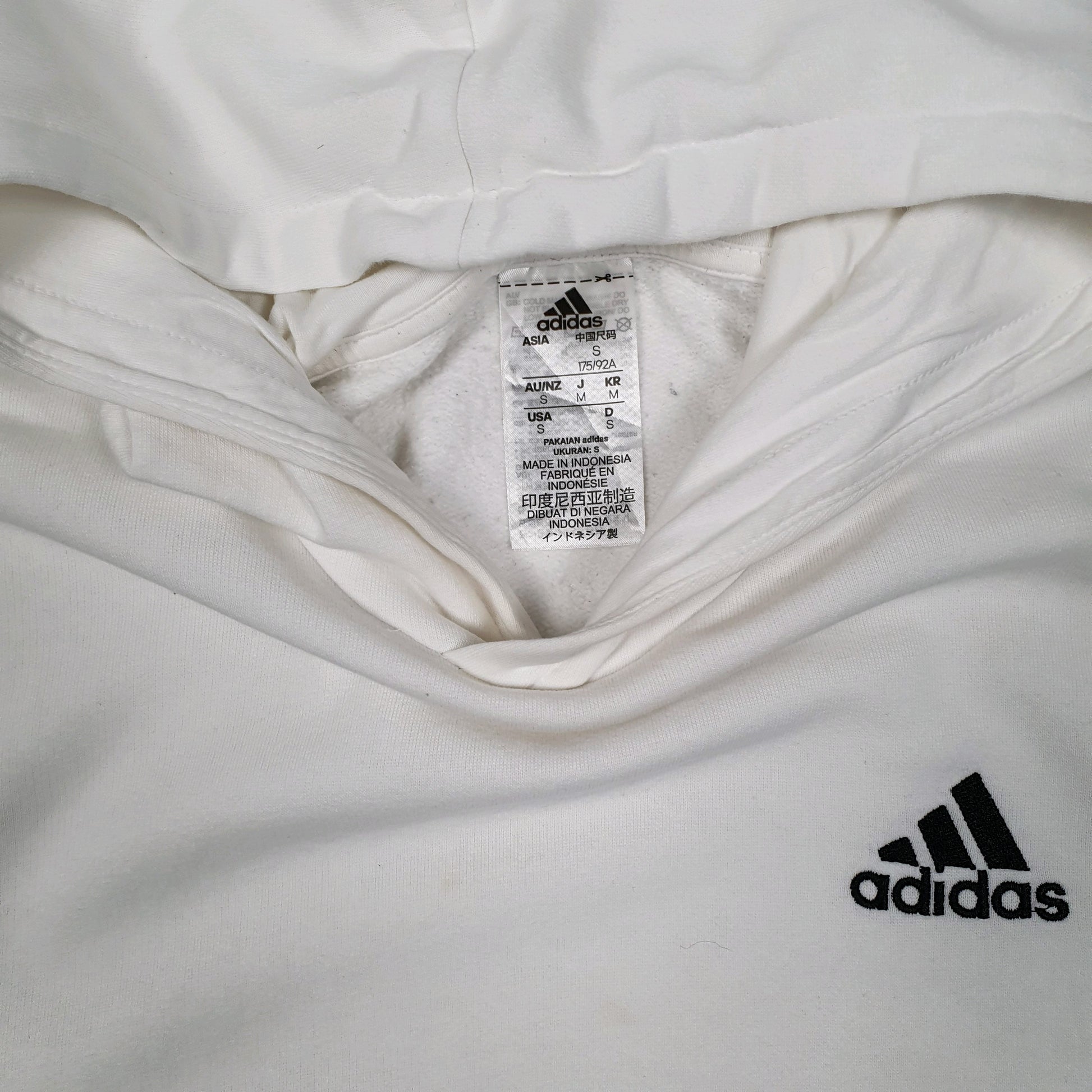 Mens White Adidas  Hoodie Jumper