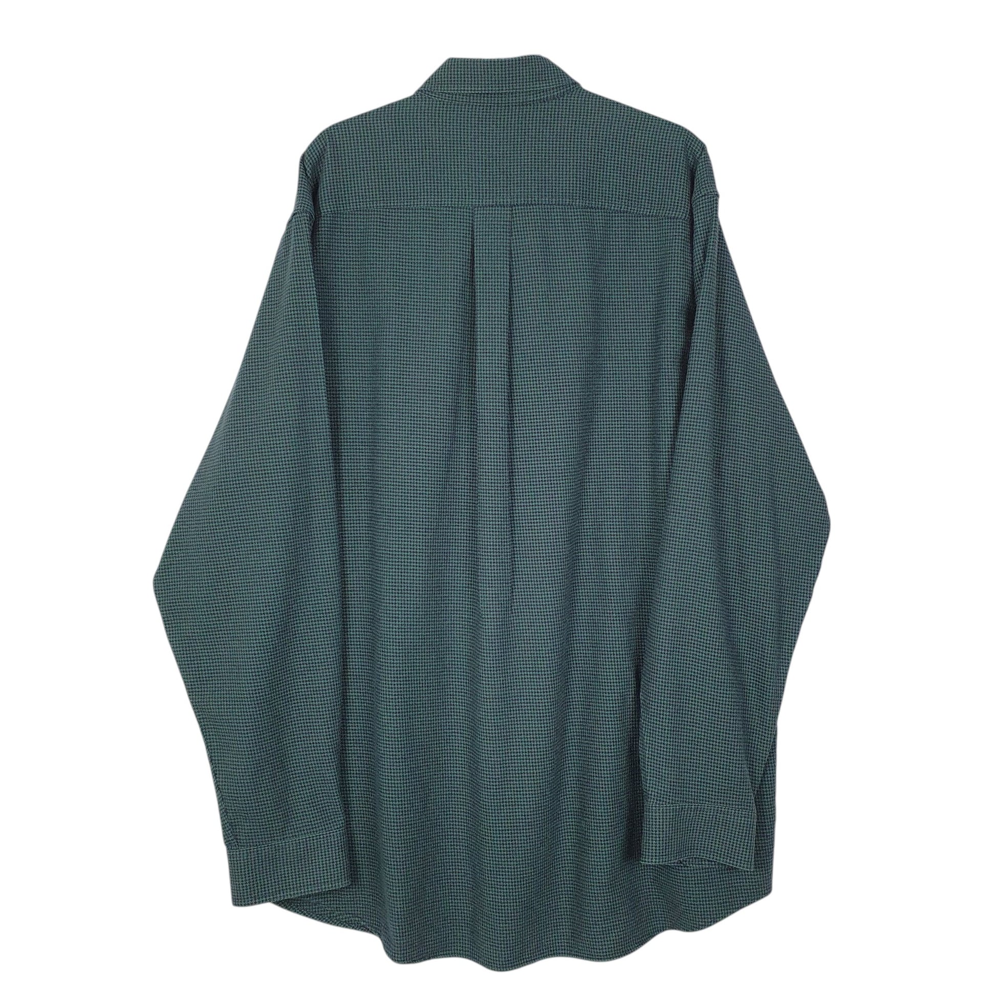 Mens Green L.L.Bean Houndstooth  Shirt