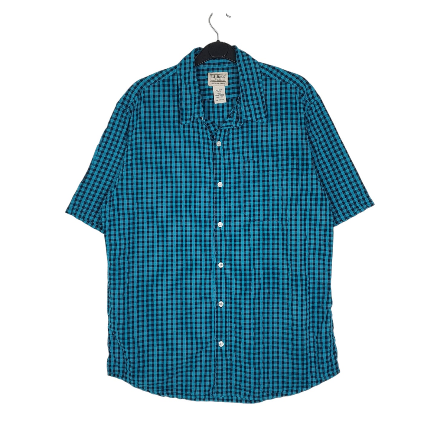 Mens Blue L.L.Bean Organic Short Sleeve Shirt