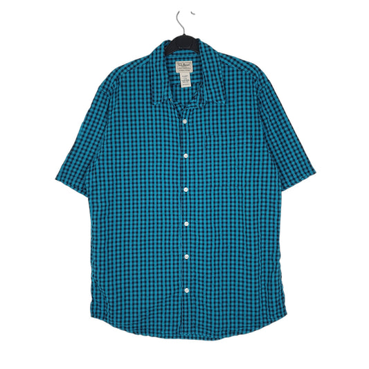 Mens Blue L.L.Bean Organic Short Sleeve Shirt