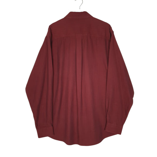 Mens Burgundy L.L.Bean Herringbone  Shirt