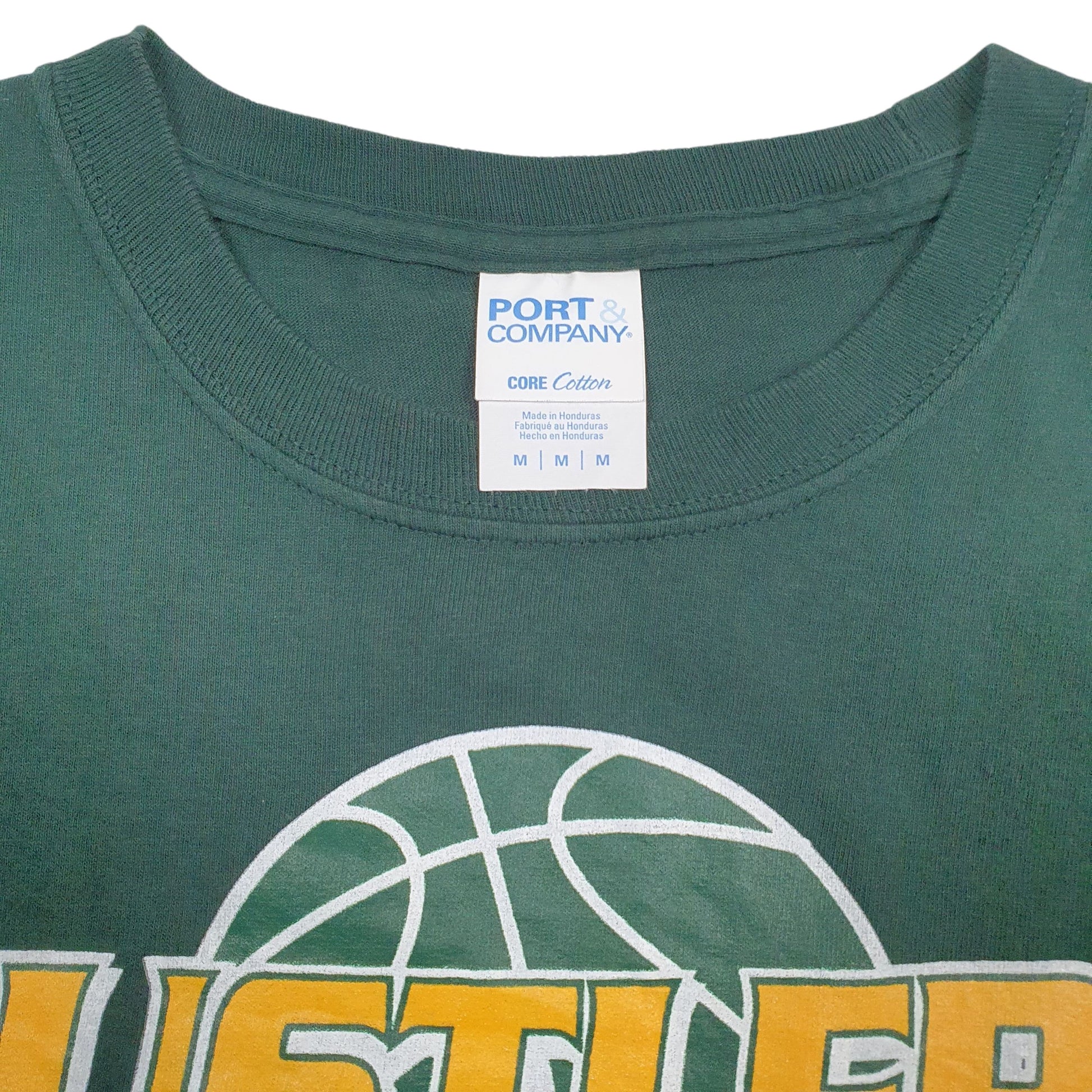 Mens Green Port & Company Rustlers Basketball  T Shirt