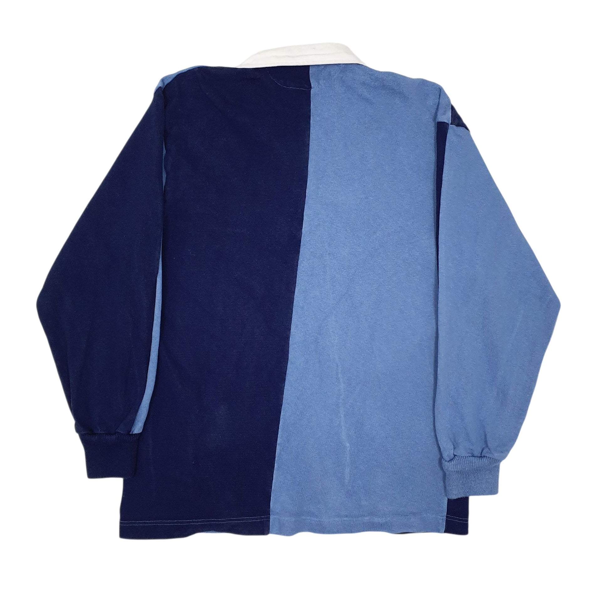 Mens Blue Barbarian Rugby Vintage Made In Canada Hoodie Polo Shirt