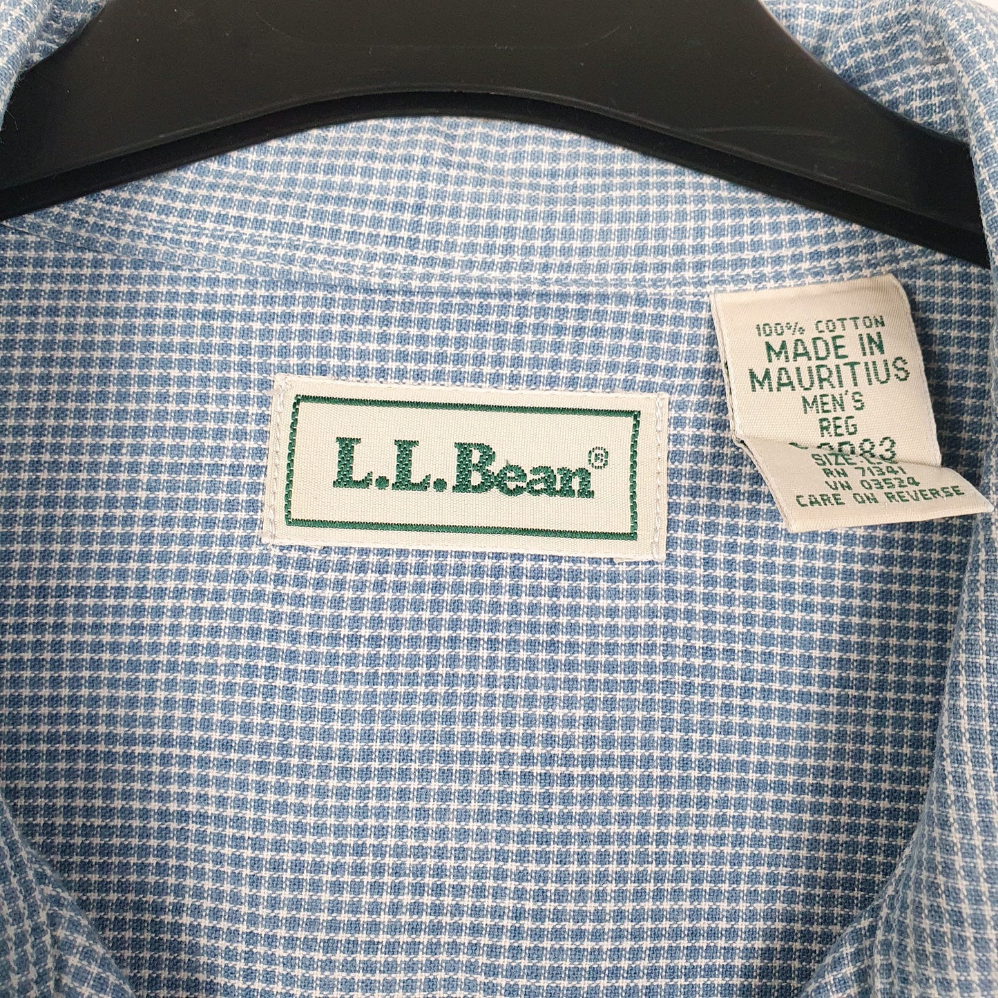 Mens Blue L.L.Bean  Full Zip Shirt