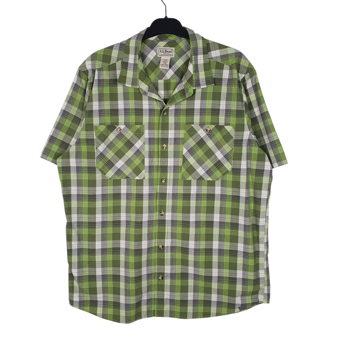 Mens Green L.L.Bean  Short Sleeve Shirt