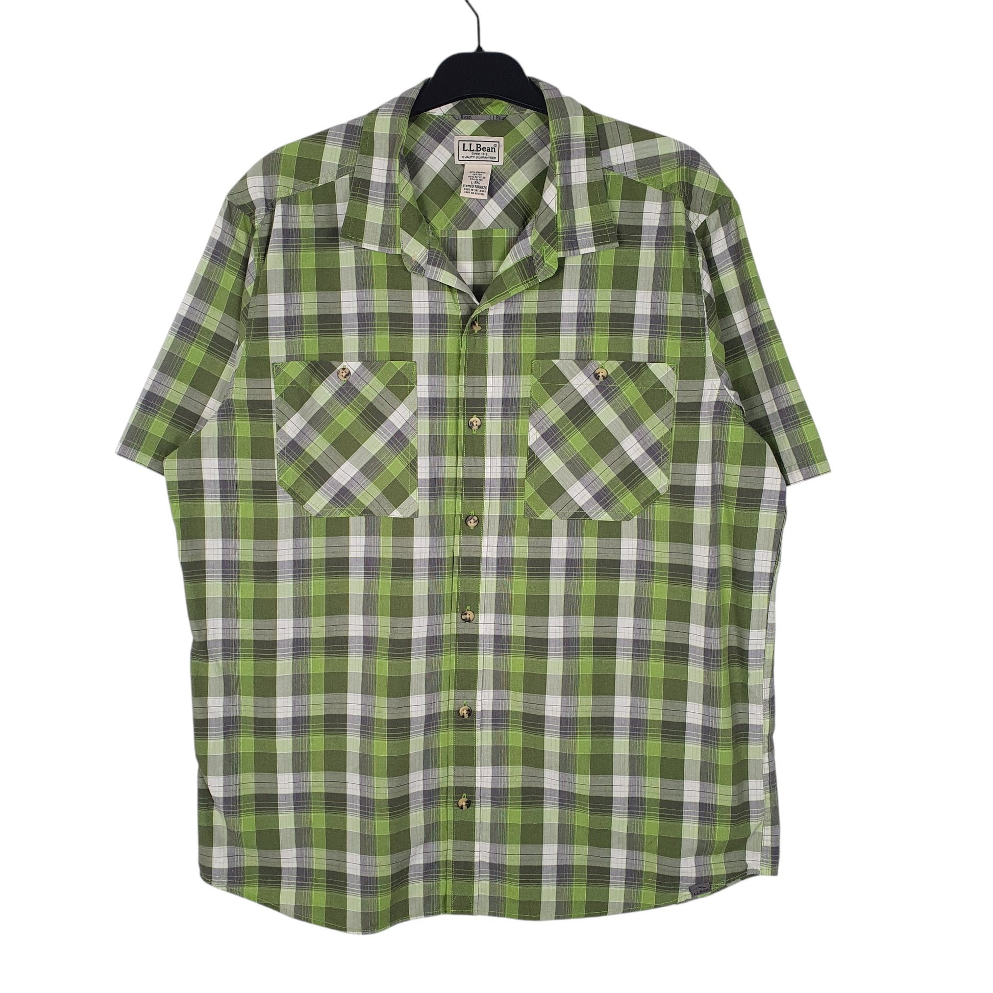 Mens Green L.L.Bean  Short Sleeve Shirt